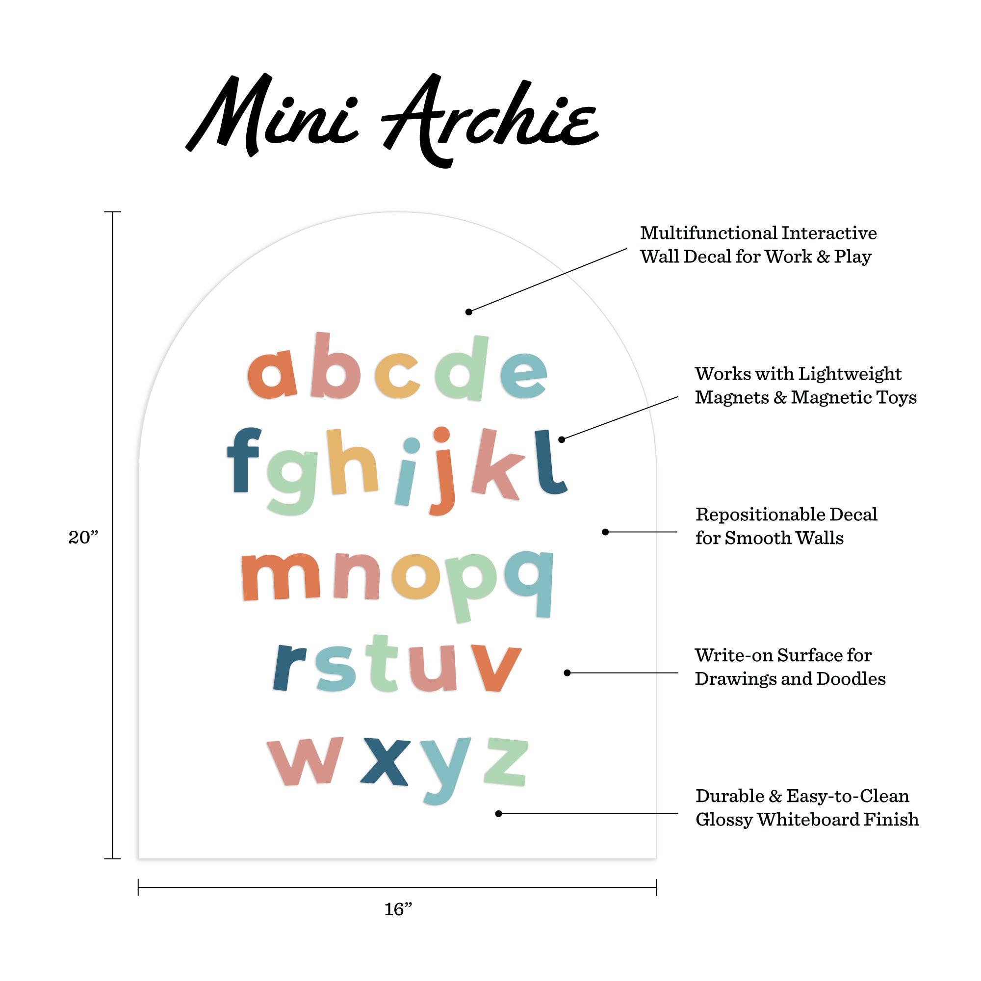 White Mini Arch Magnetic Wall Decal