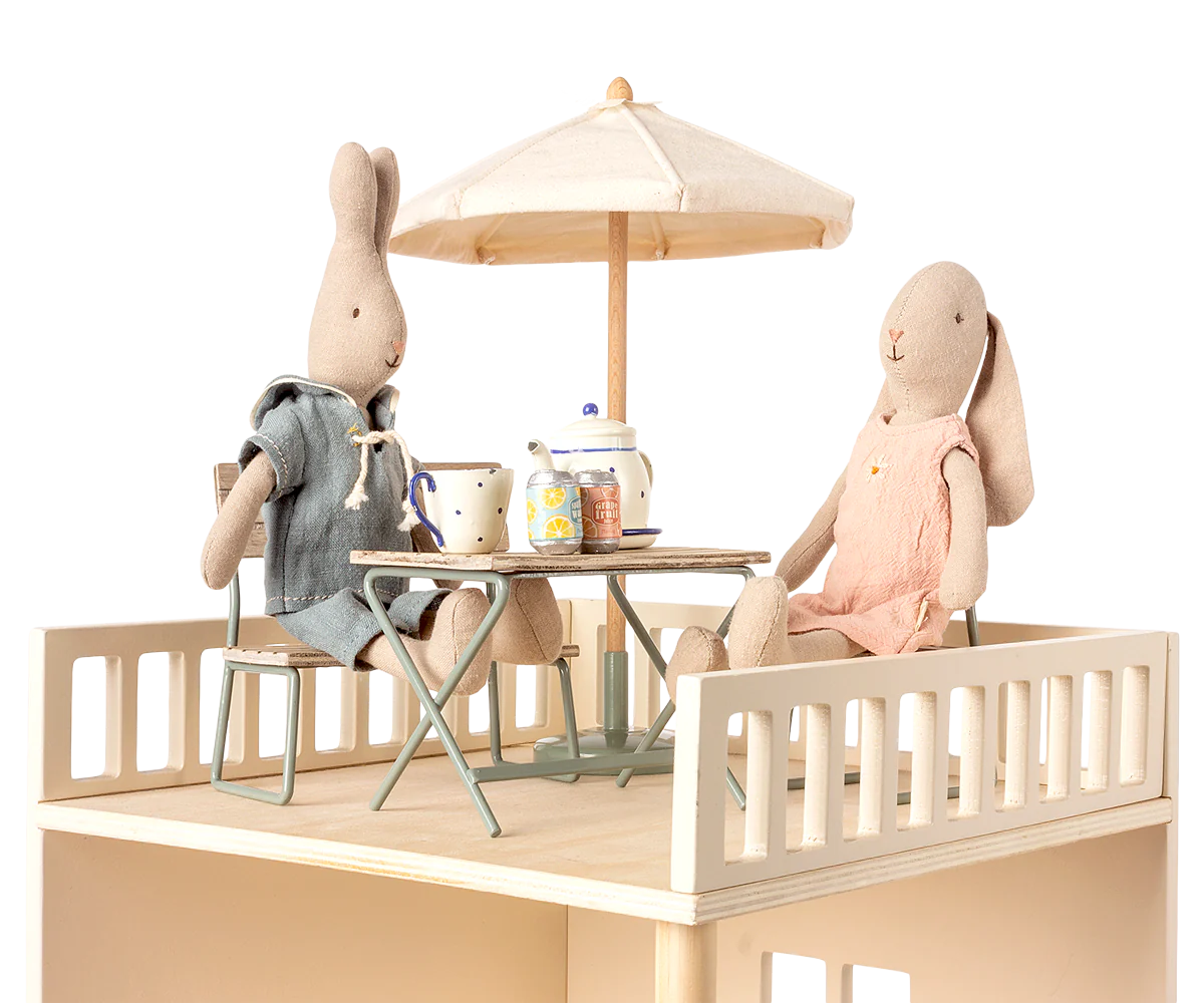 Garden Set, Table with Chair and Bench || Miniature