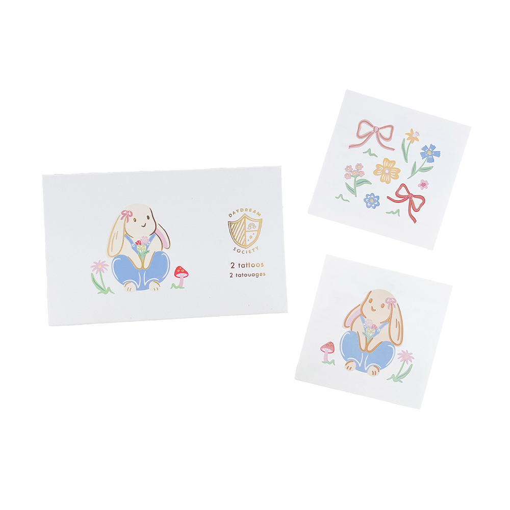 Bunnies In The Garden Temporary Tattoos