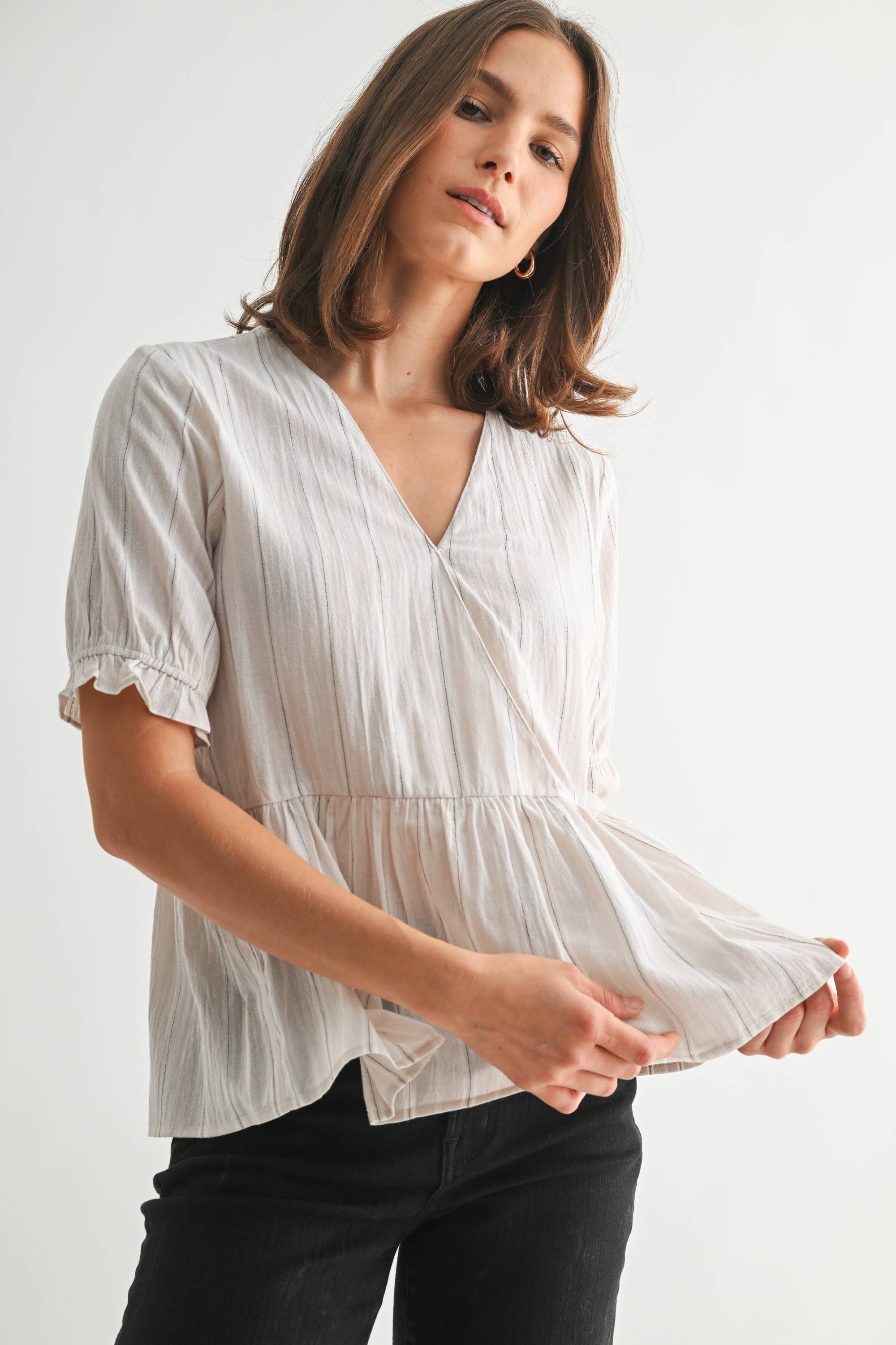 Striped Peplum Top