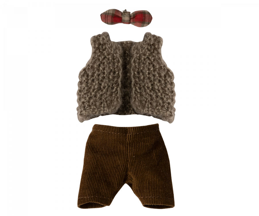 Vest, pants and butterfly for grandpa mouse | PRE-ORDER