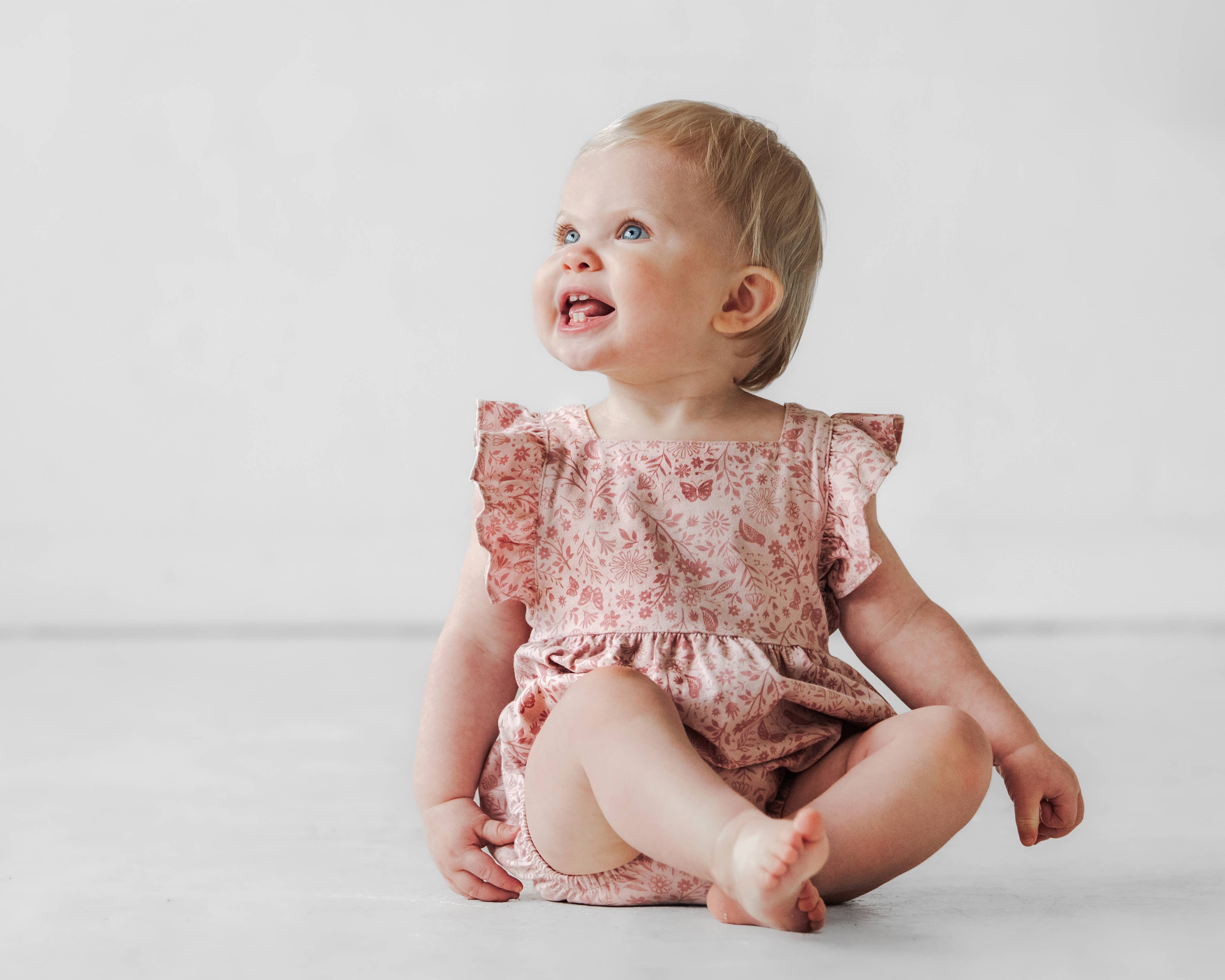 Overall Flutter Romper || Birds and Butterflies