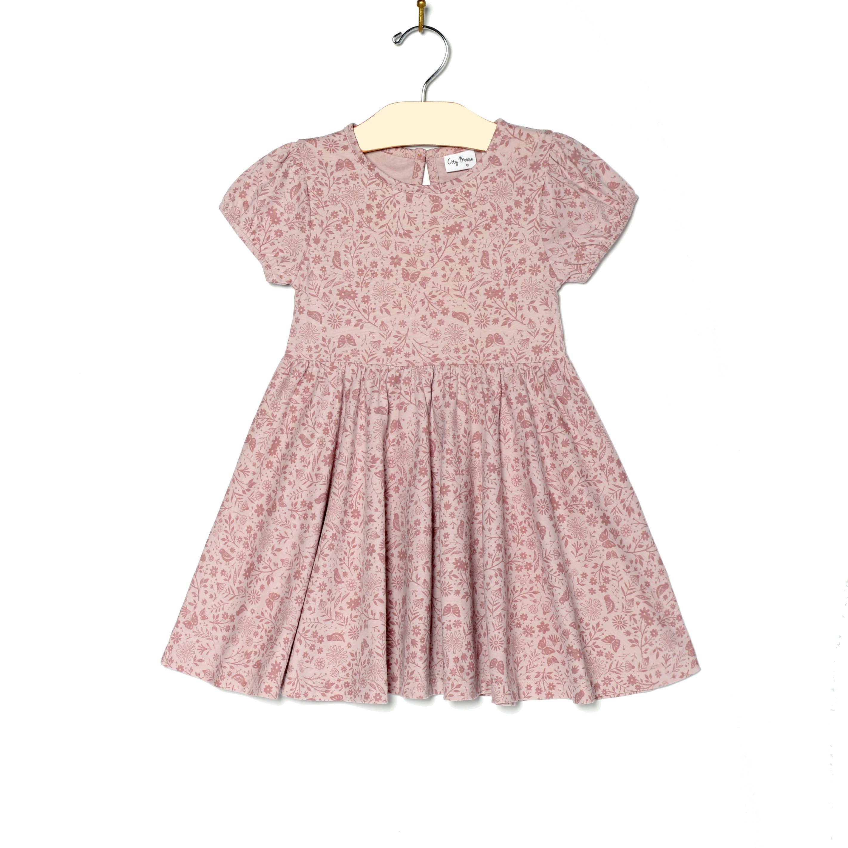 Puff Sleeve Twirl Dress || Birds and Butterflies