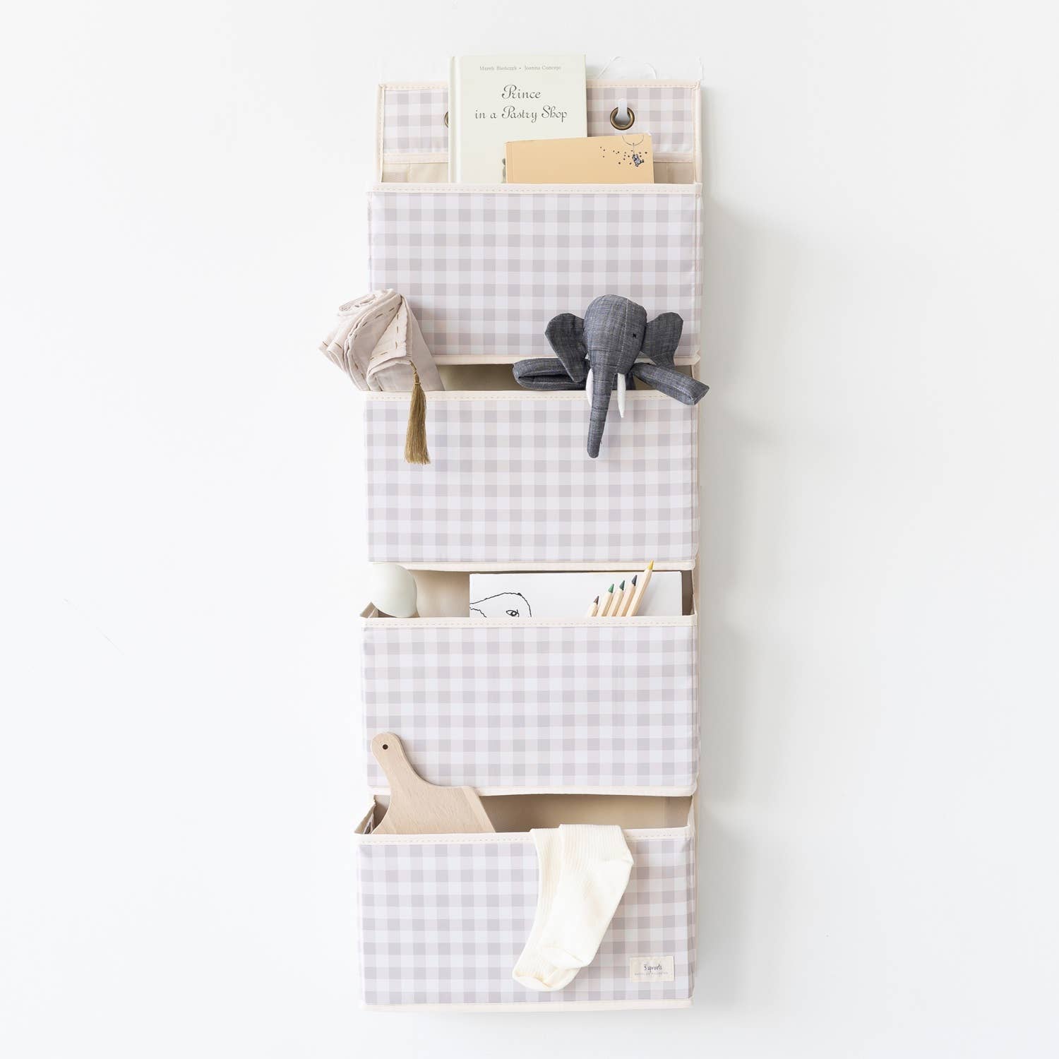 Over the Door Organizer || Gingham Beige