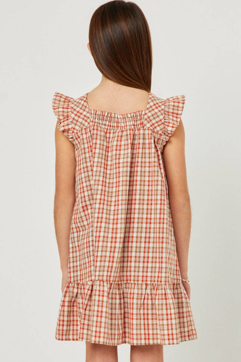 Autumn Plaid Ruffle Dress
