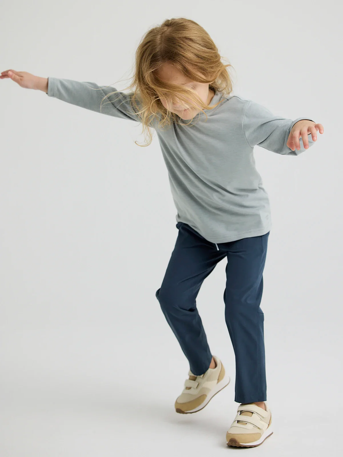 Boy's Bamboo Shade Long Sleeve || Heather Aspen Grey - Toddler