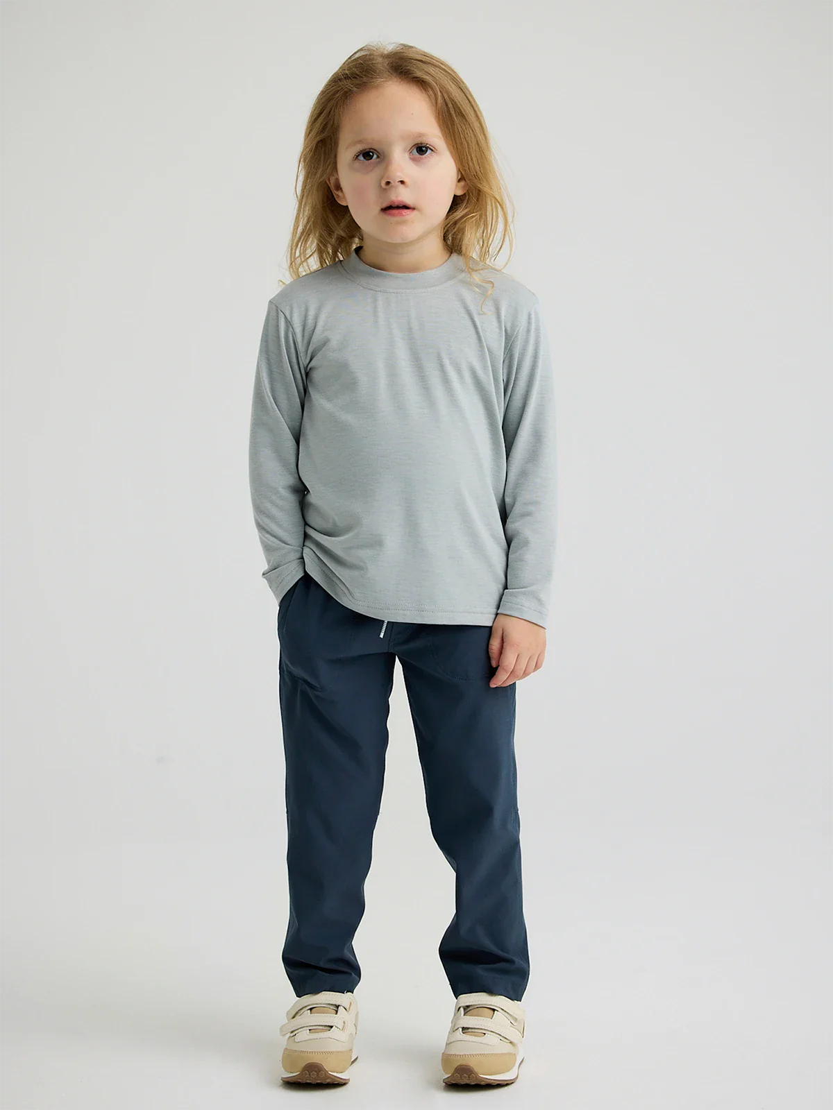Boy's Bamboo Shade Long Sleeve || Heather Aspen Grey - Toddler