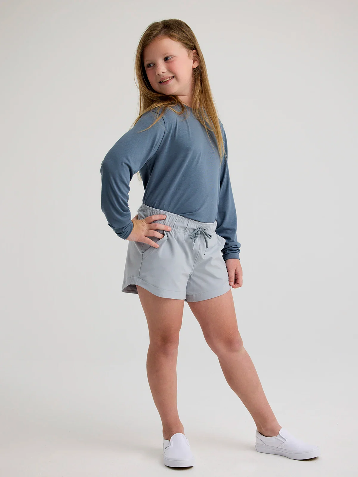 Girls' Pull-On Breeze Short || Aspen Grey - Youth