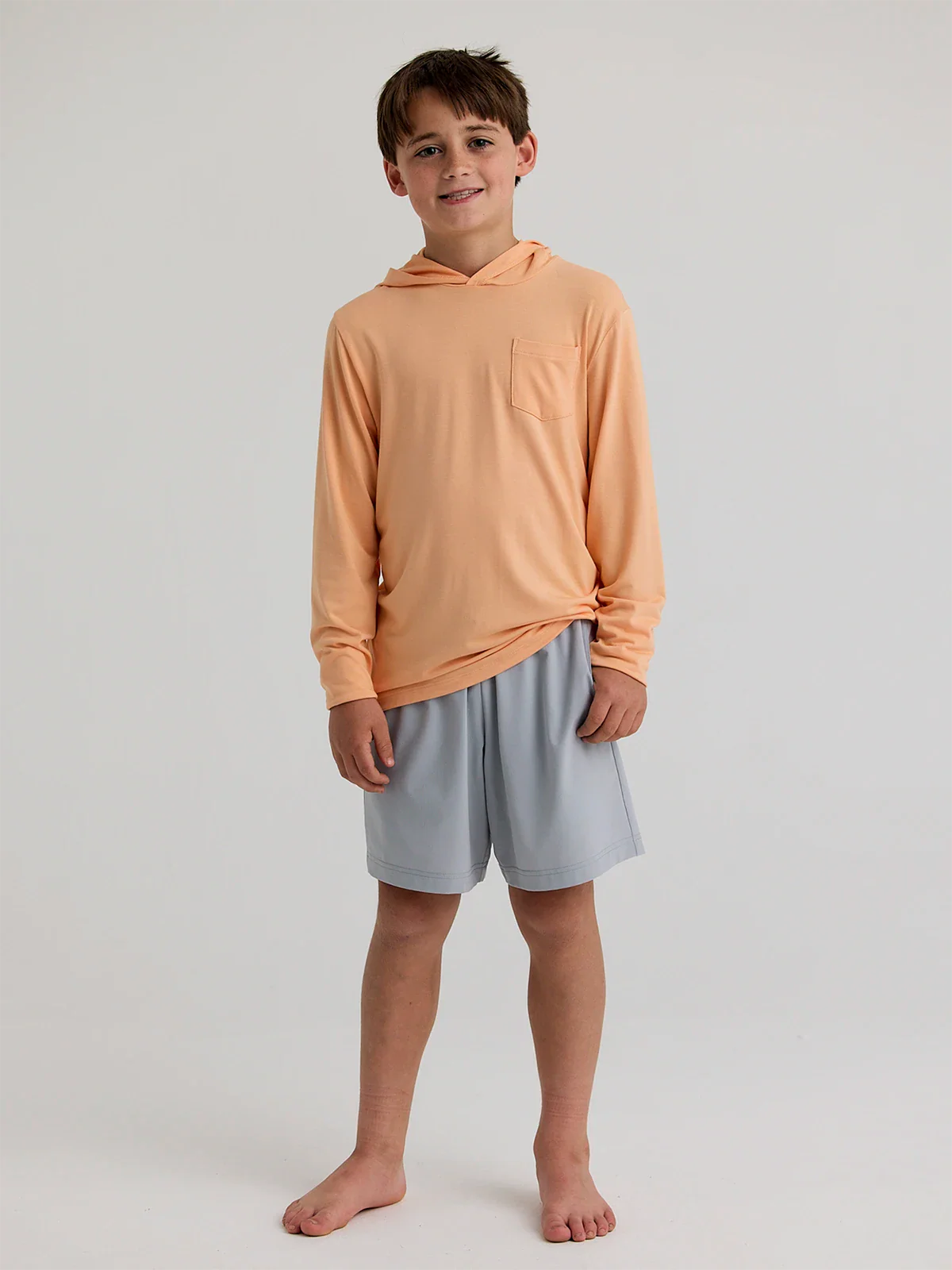 Boy's Bamboo Shade Hoodie || Tropic Orange - Youth