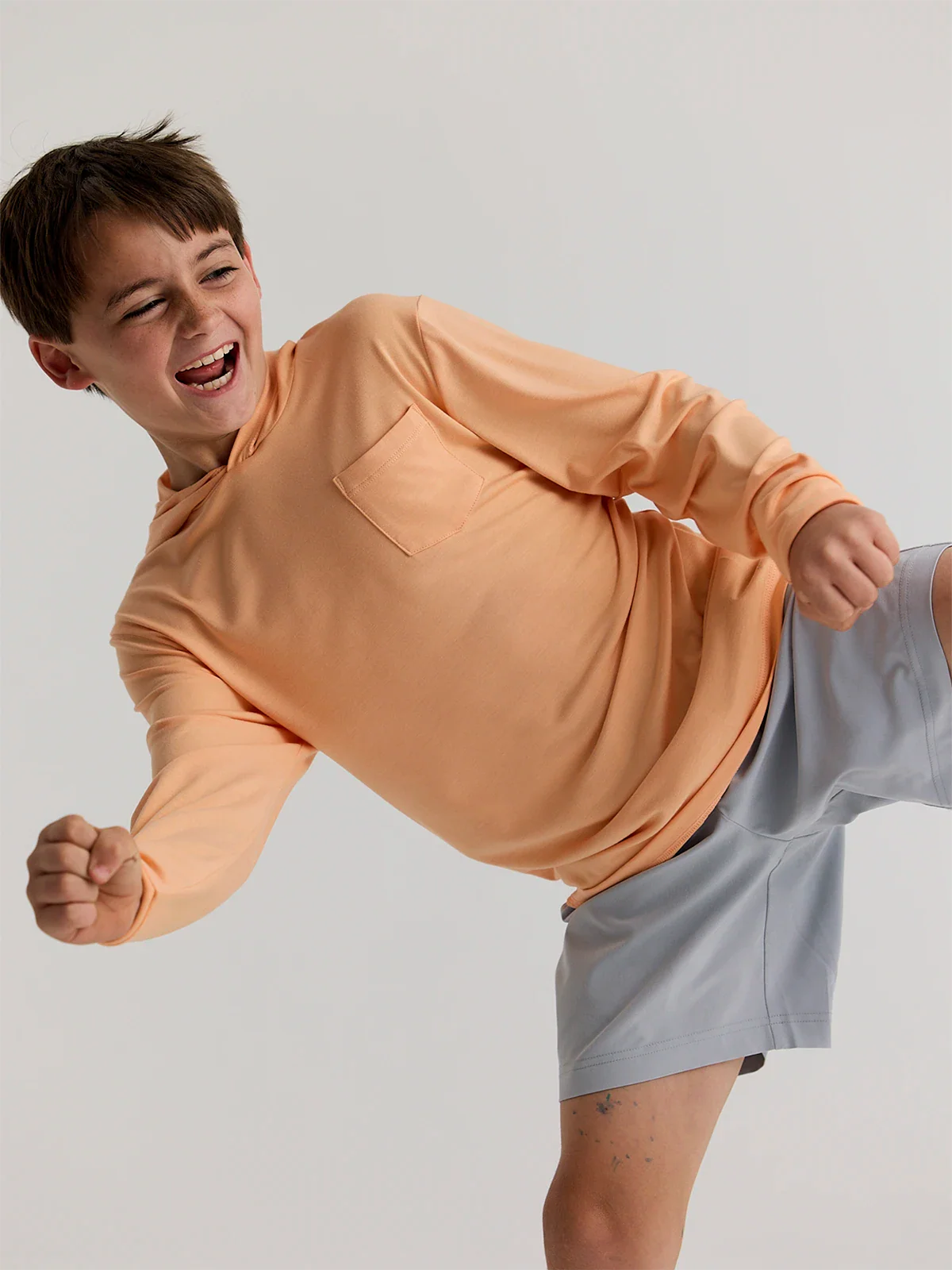 Boy's Bamboo Shade Hoodie || Tropic Orange - Youth