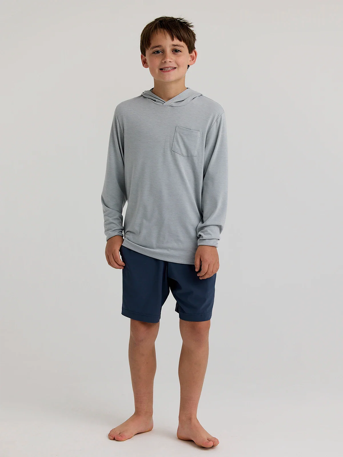 Boy's Bamboo Shade Hoodie || Heather Aspen Grey - Youth