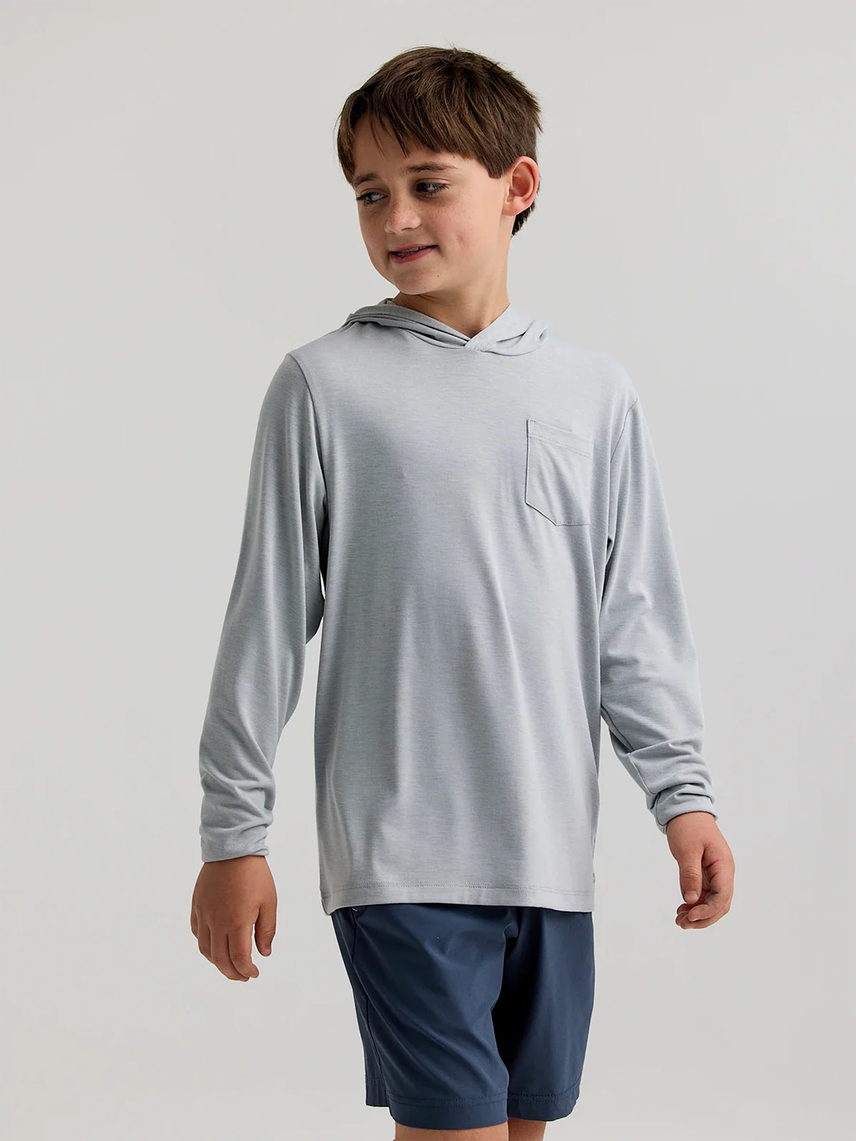 Boy's Bamboo Shade Hoodie || Heather Aspen Grey - Youth