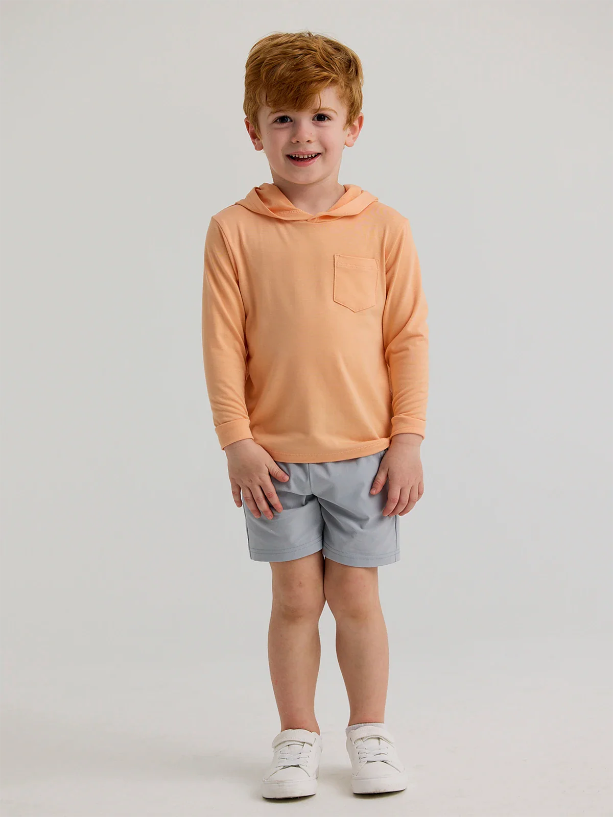 Boy's Bamboo Shade Hoodie || Tropic Orange - Toddler