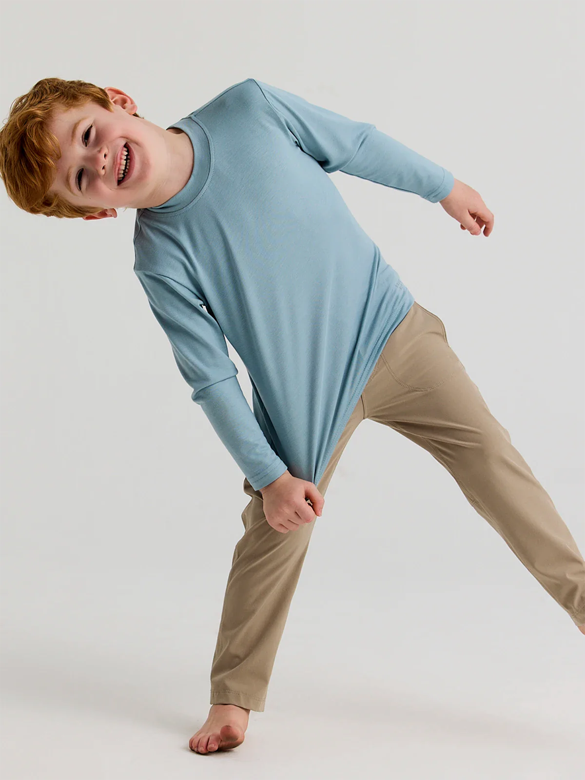 Boy's Bamboo Shade Long Sleeve || Ocean Mist - Toddler