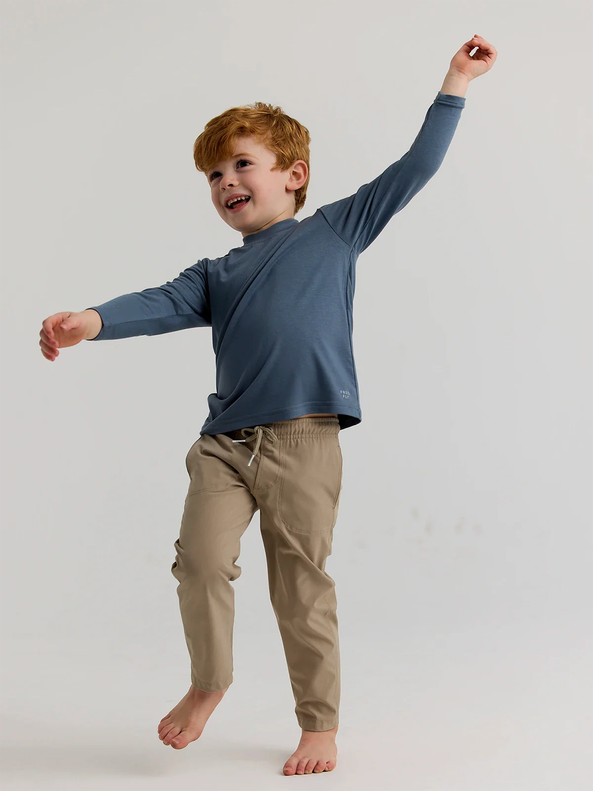 Boy's Bamboo Shade Long Sleeve || Slate Blue - Toddler