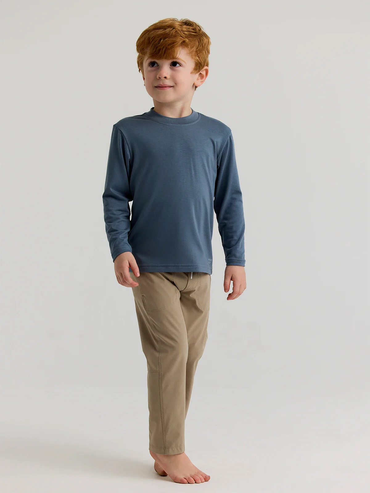 Boy's Bamboo Shade Long Sleeve || Slate Blue - Toddler