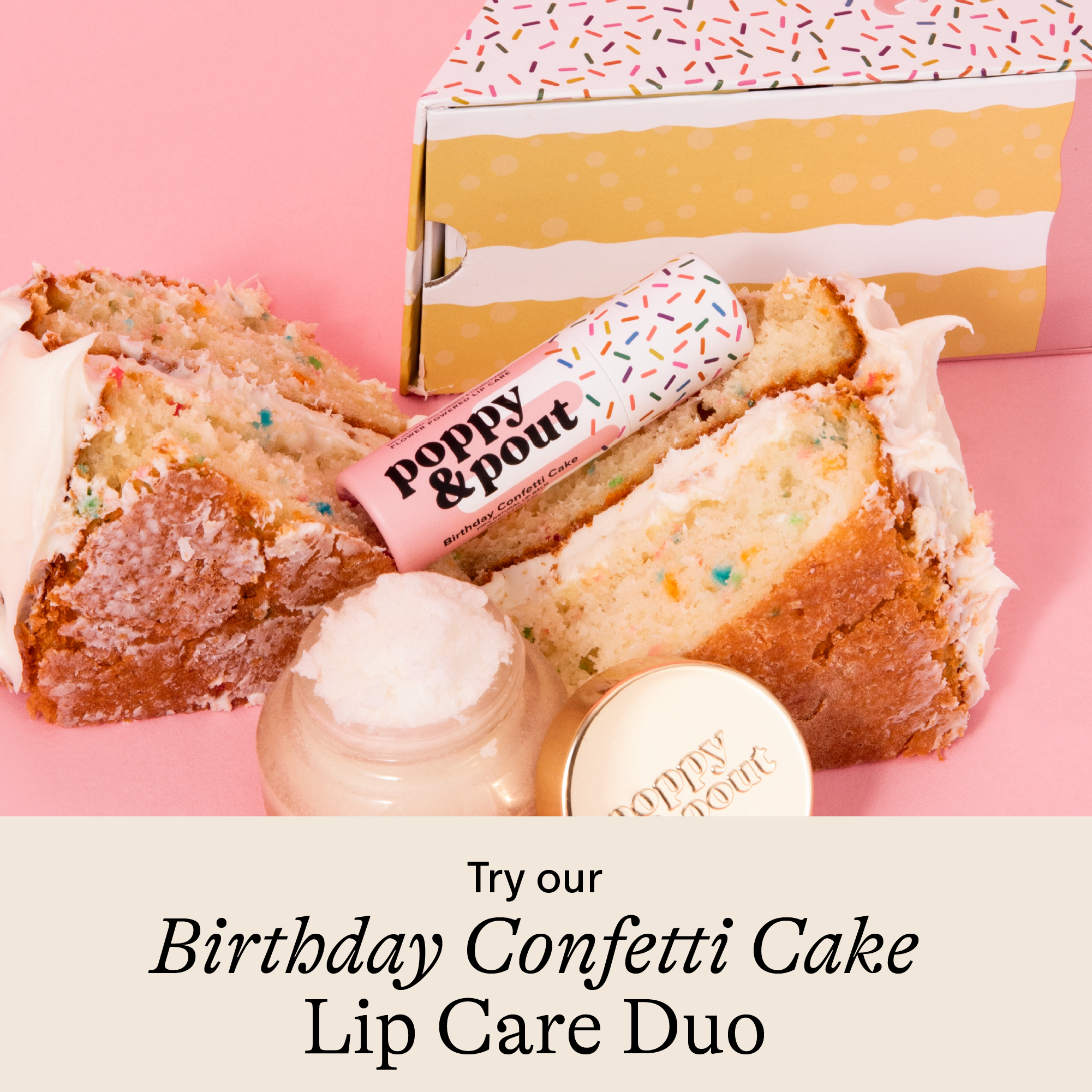 Lip Balm|| Birthday Confetti Cake - Pink