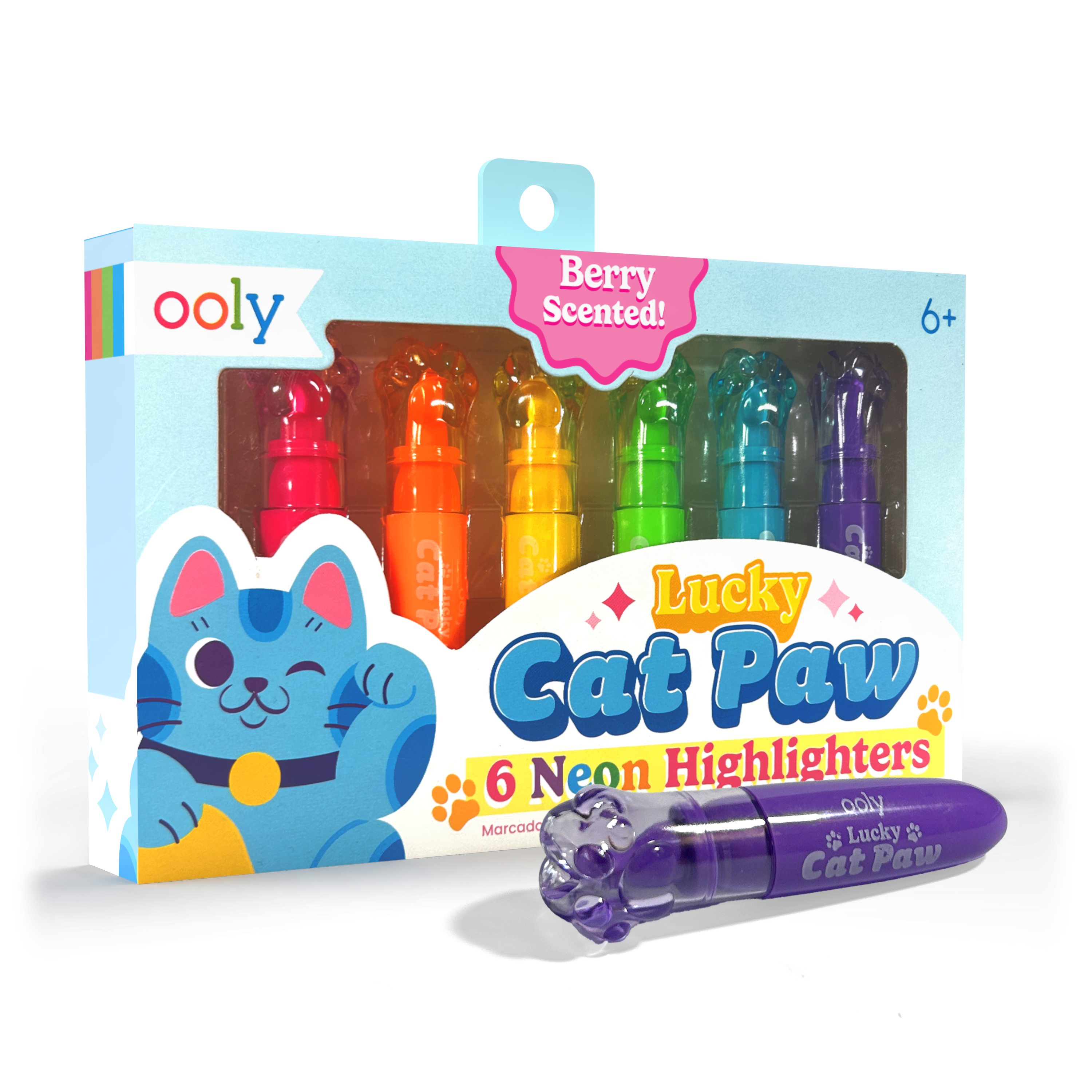 Lucky Cat Paw Neon Highlighters || Berry Scent