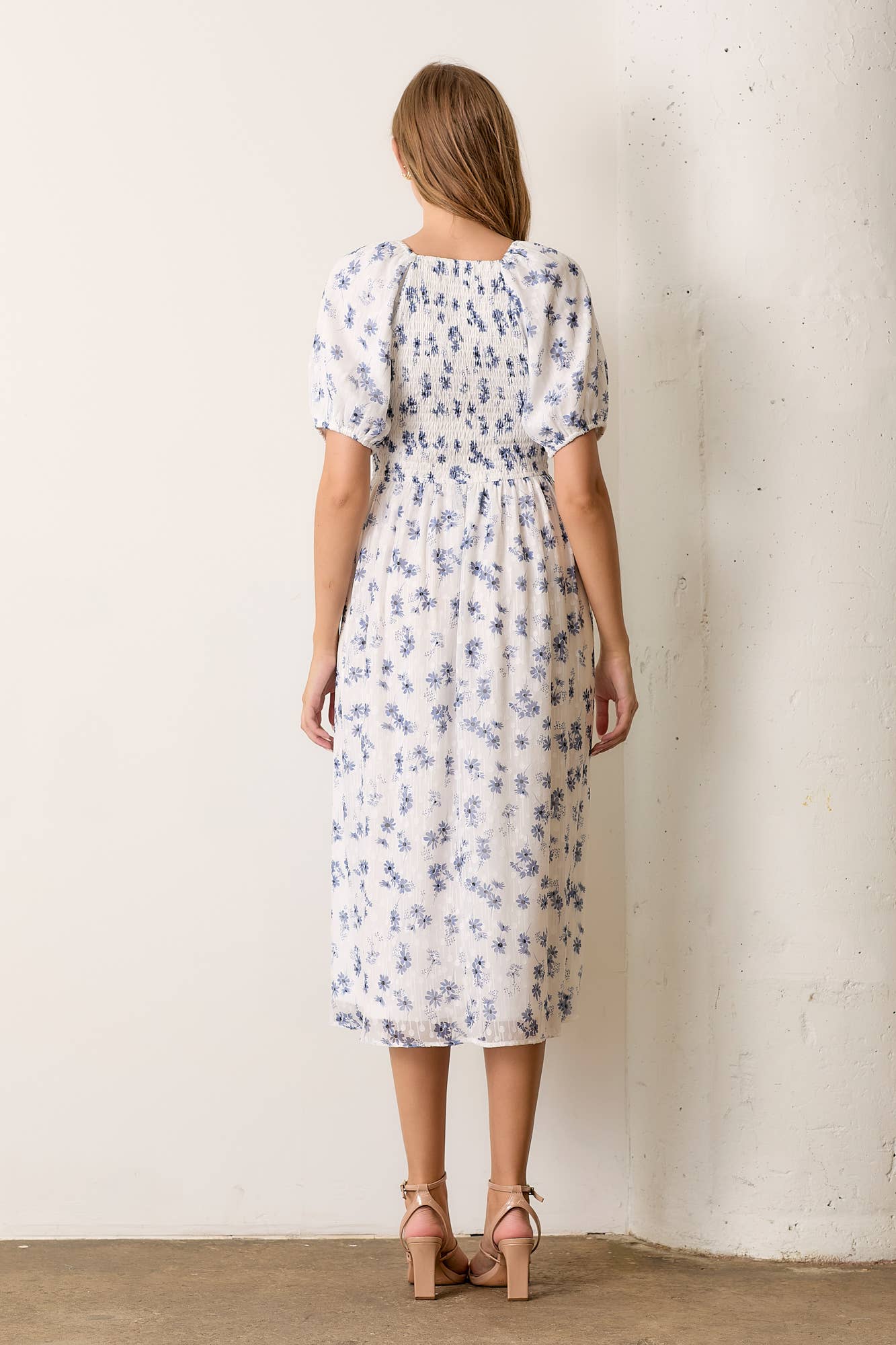 BETH SMOCKED MIDI DRESS