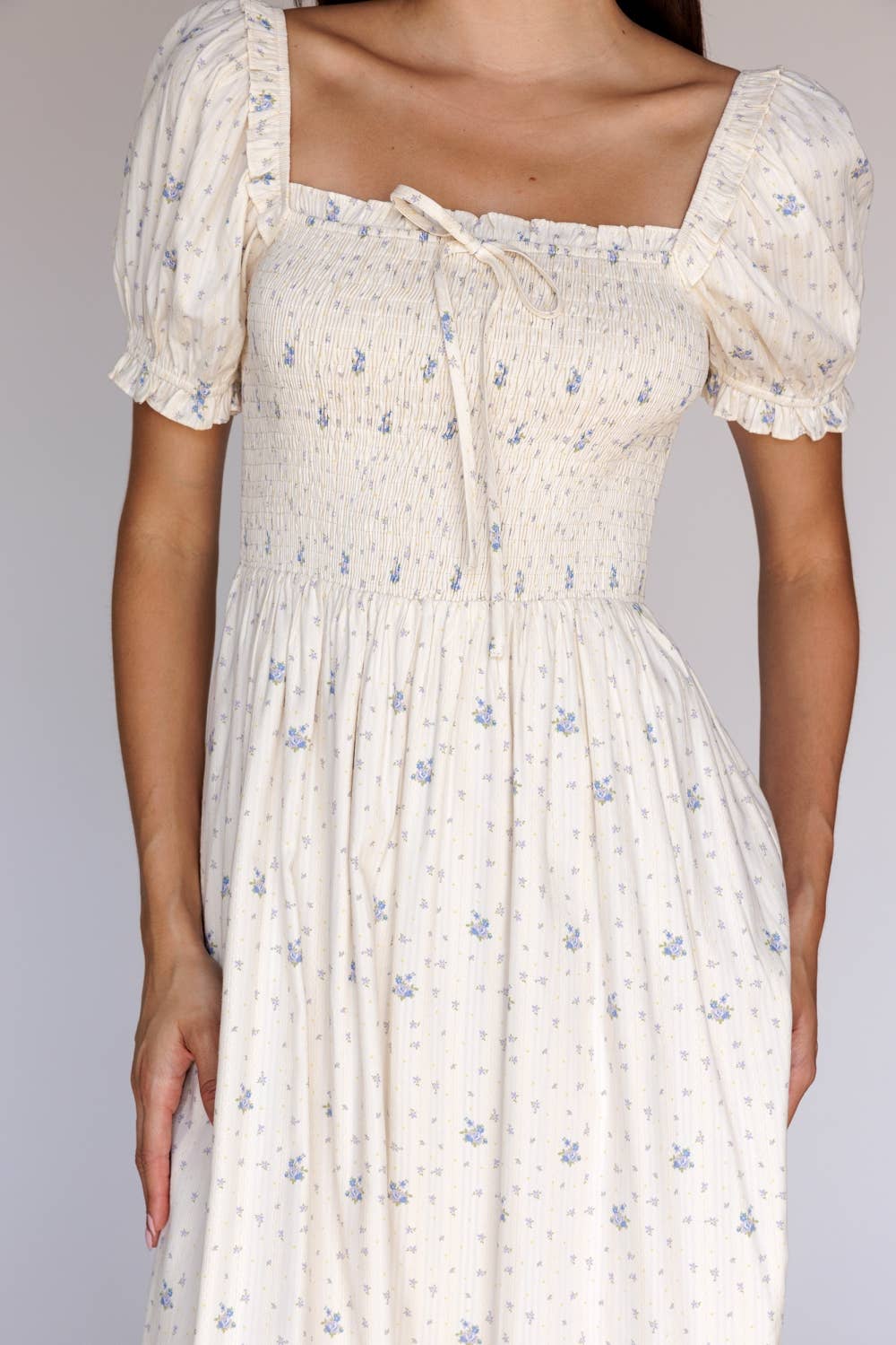 Ivy Smocked Floral Midi Dress - LAST ONE S