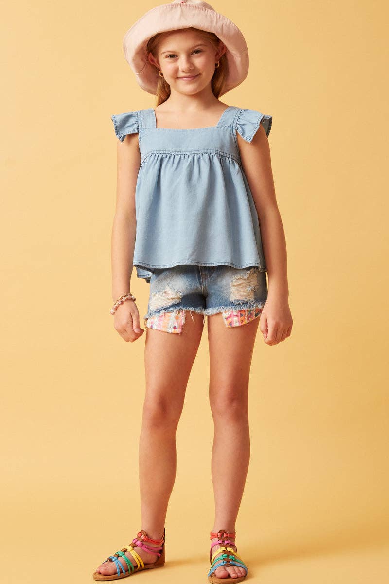 Sky Ruffle Top - LAST ONE XL