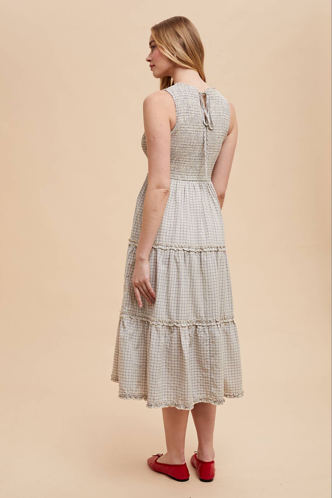 Seersucker Maxi || Smocked Checkered