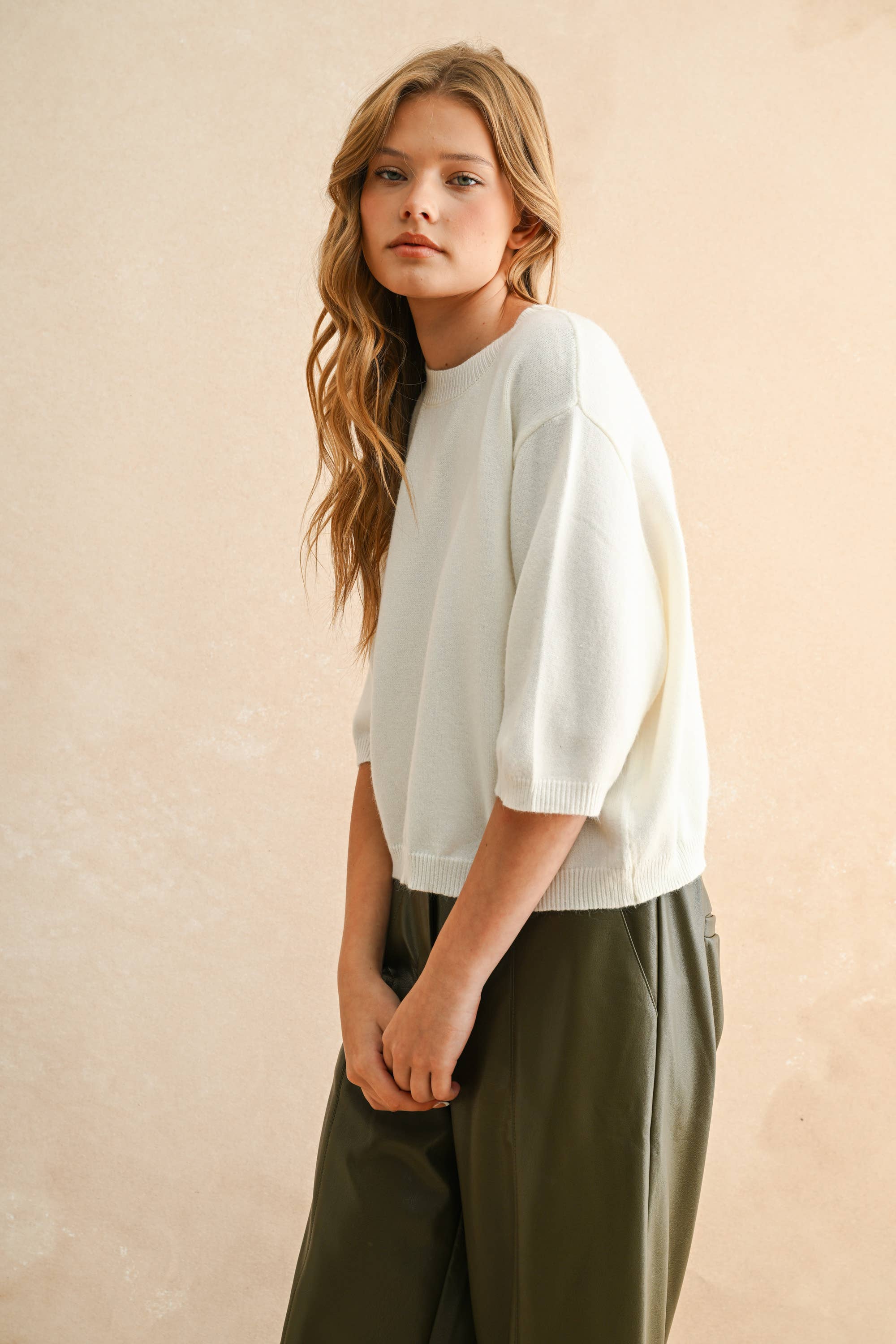 Aurora Sweater Top || Milk