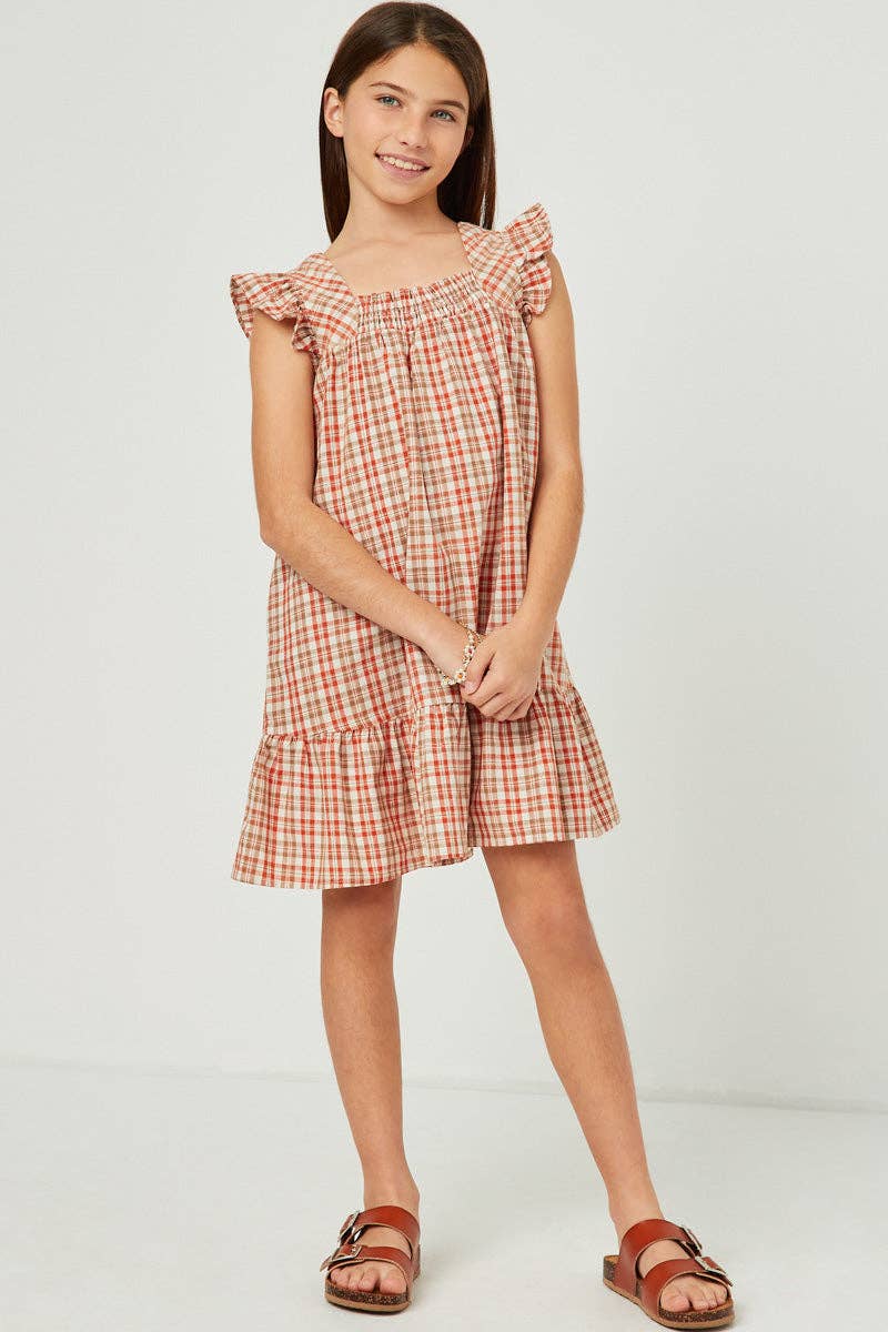 Autumn Plaid Ruffle Dress