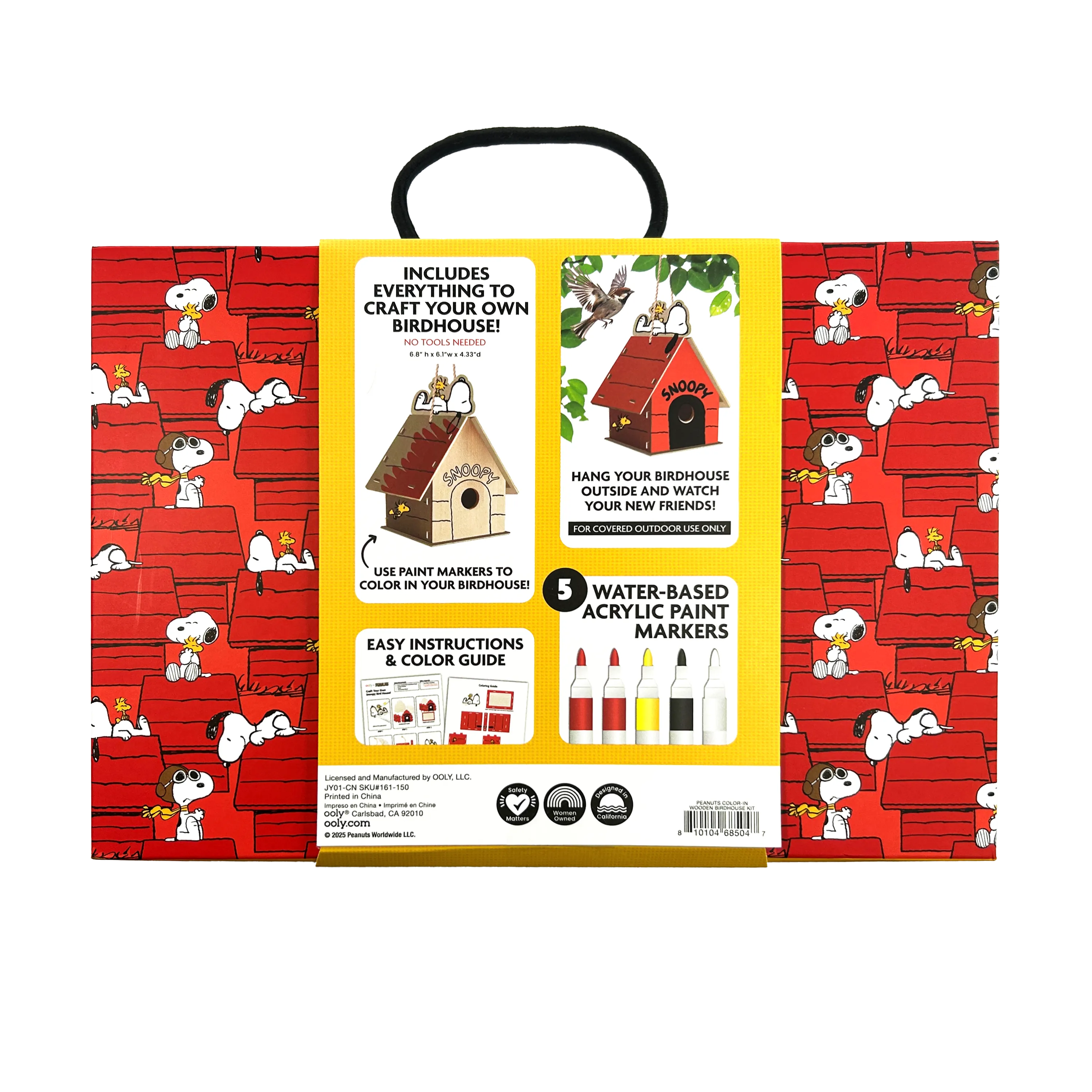 OOLY x Peanuts - Color-in' Wooden Birdhouse Kit
