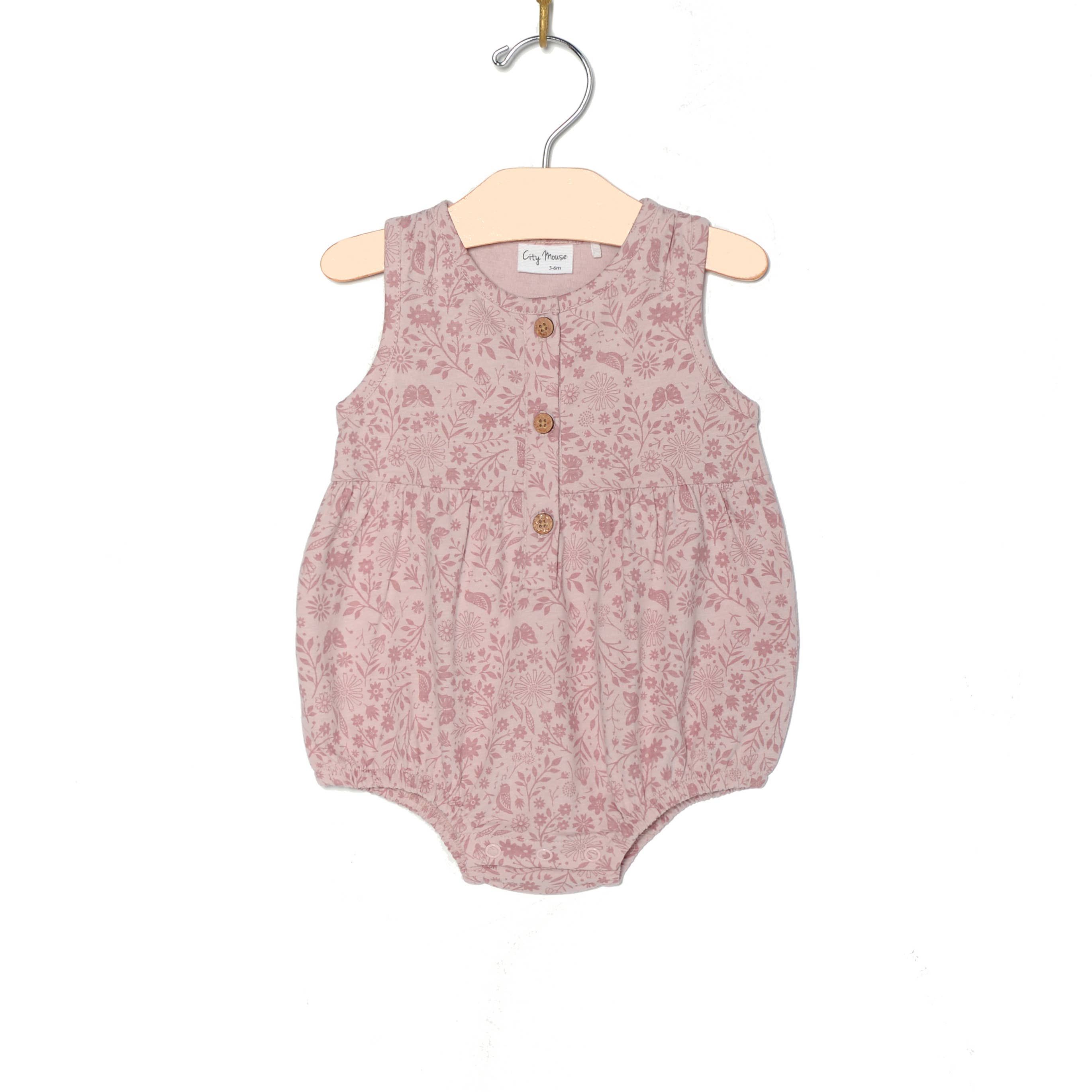 Button Front Romper || Birds and Butterflies