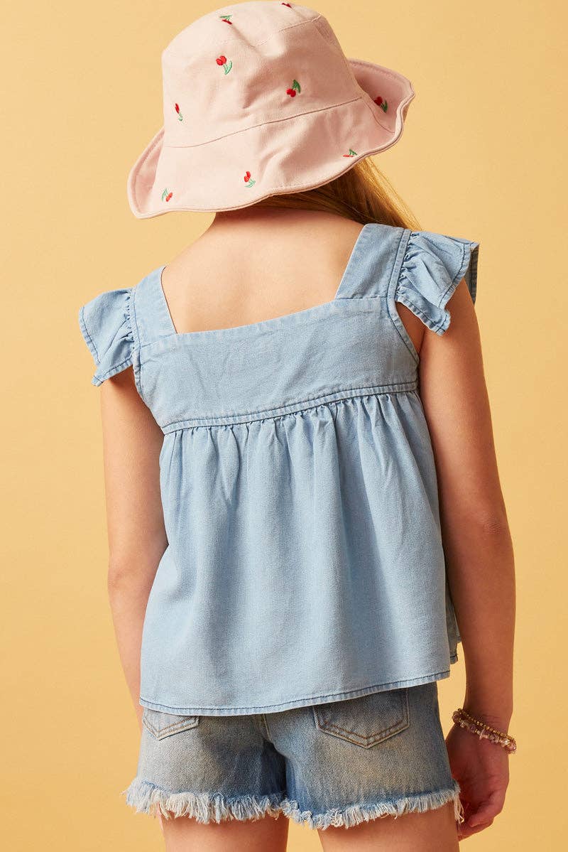Sky Ruffle Top - LAST ONE XL