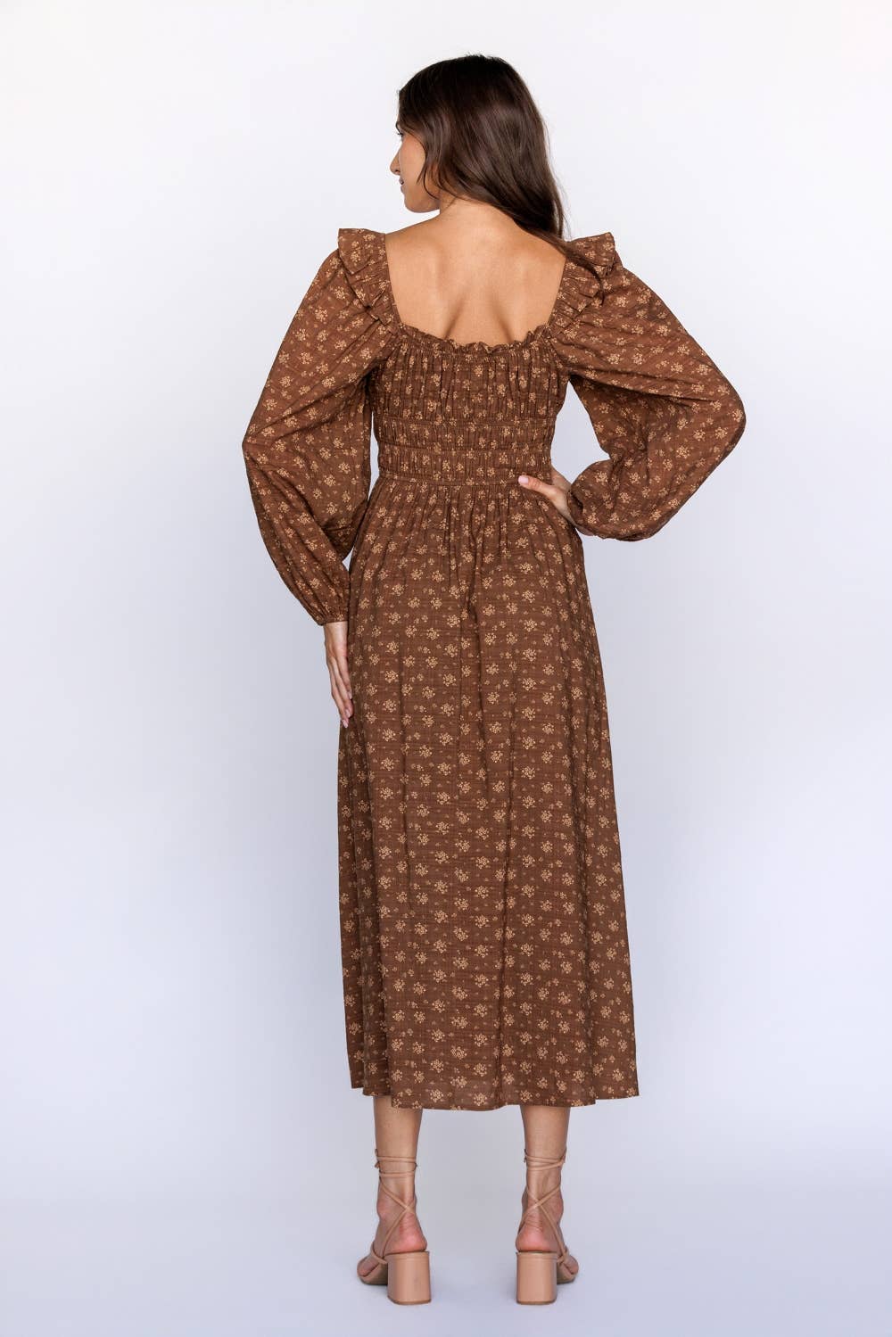 Hazel Bloom Smocked Midi Dress