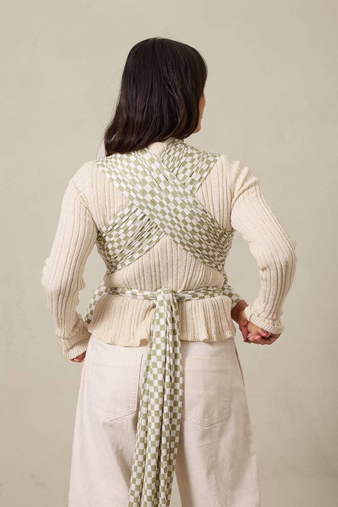 Sage Chequer Wrap