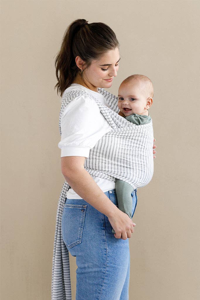 Natural + Grey Stripe Wrap