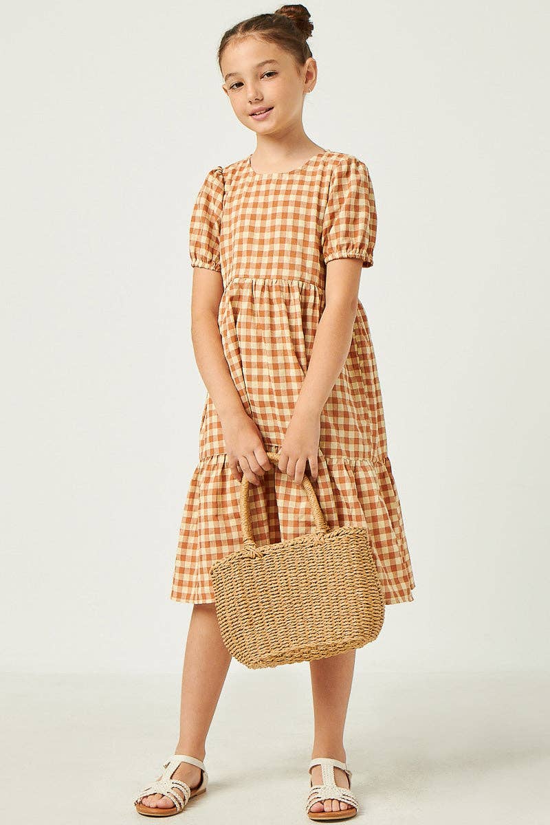 Golden Gingham Dress