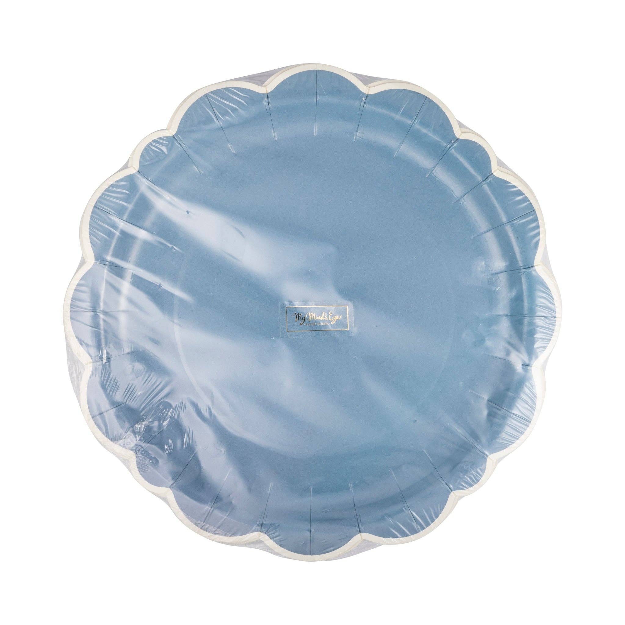 Blue Scalloped Edge Plates