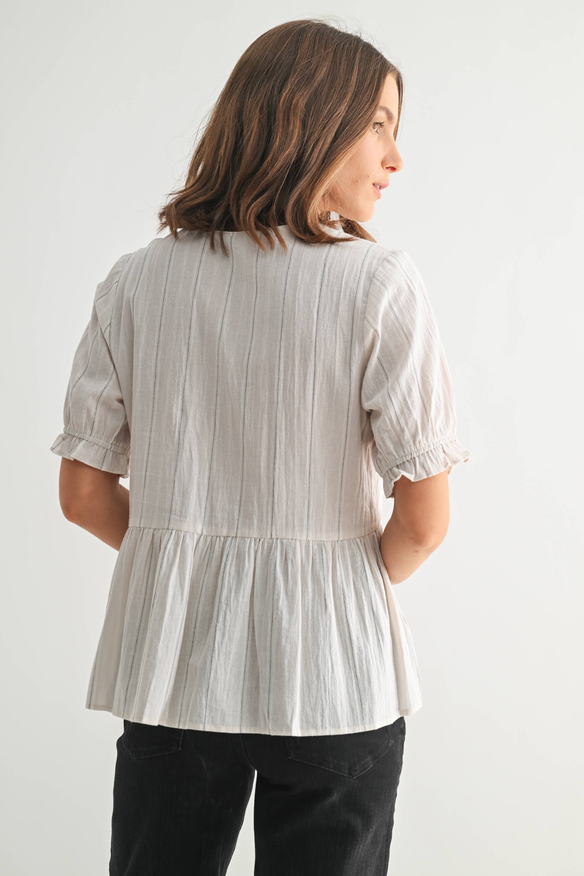 Striped Peplum Top