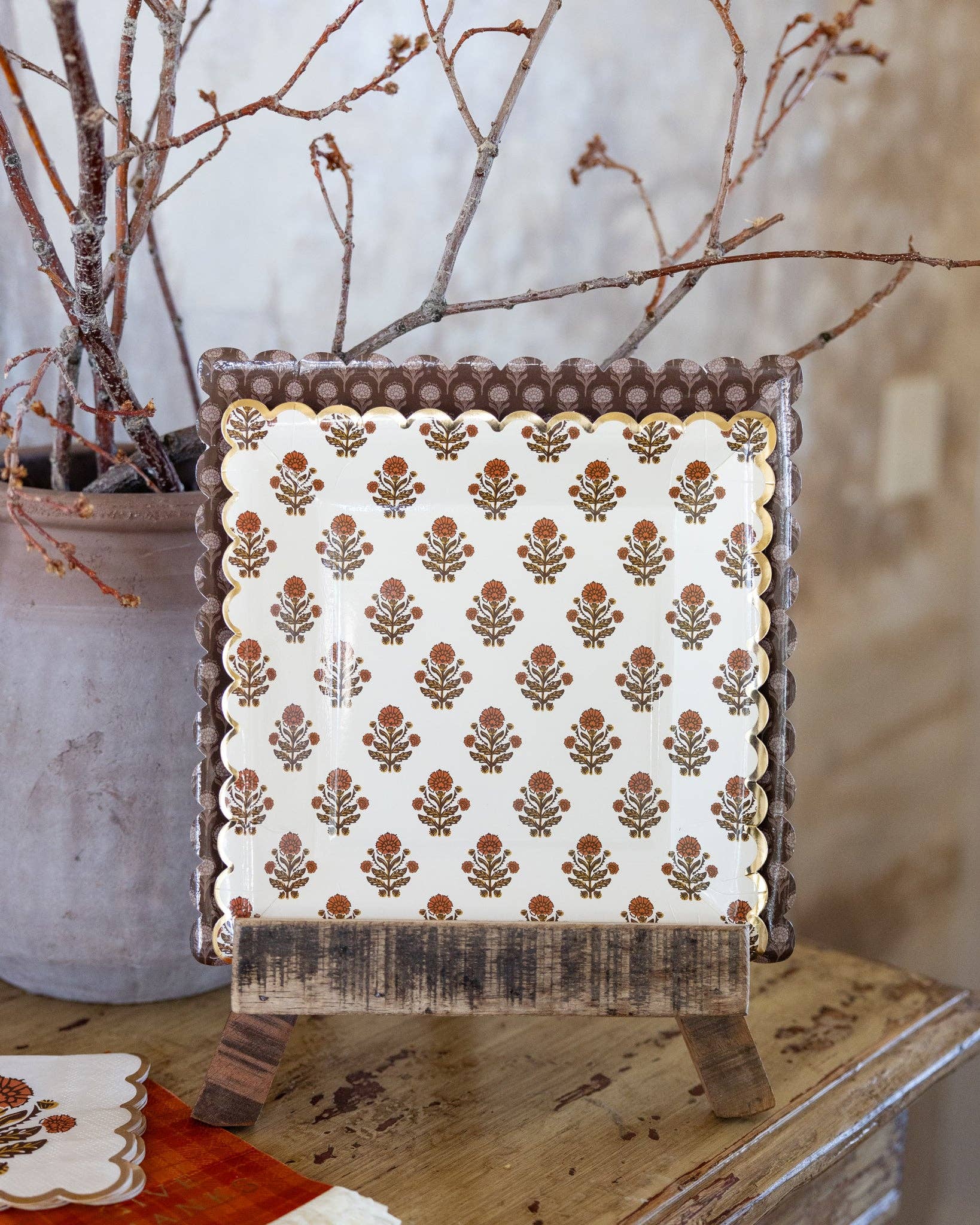 Give Thanks Floral Plate