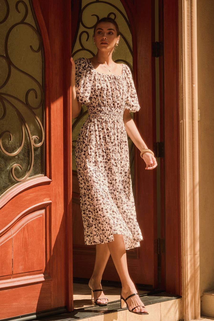 Ditsy Flower Printed Midi Dress