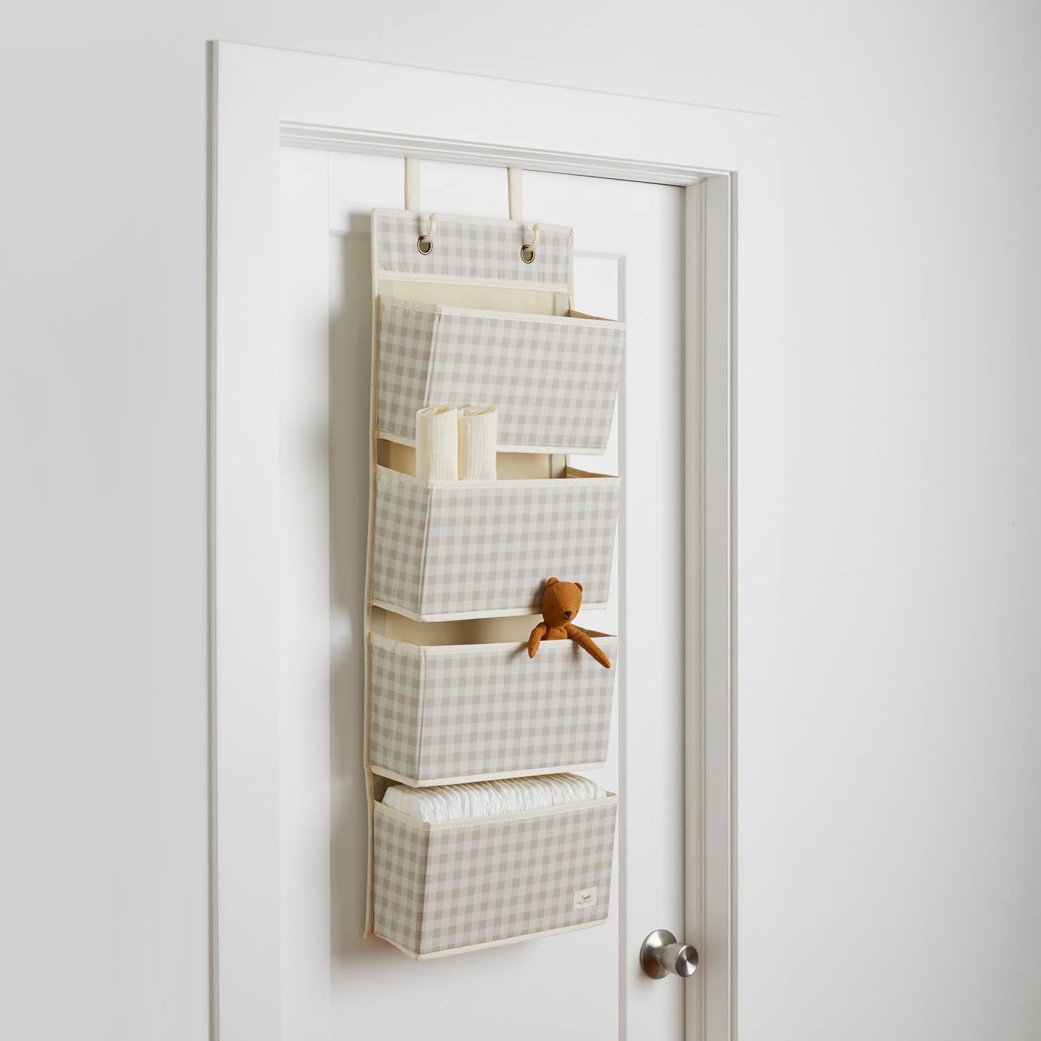 Over the Door Organizer || Gingham Beige