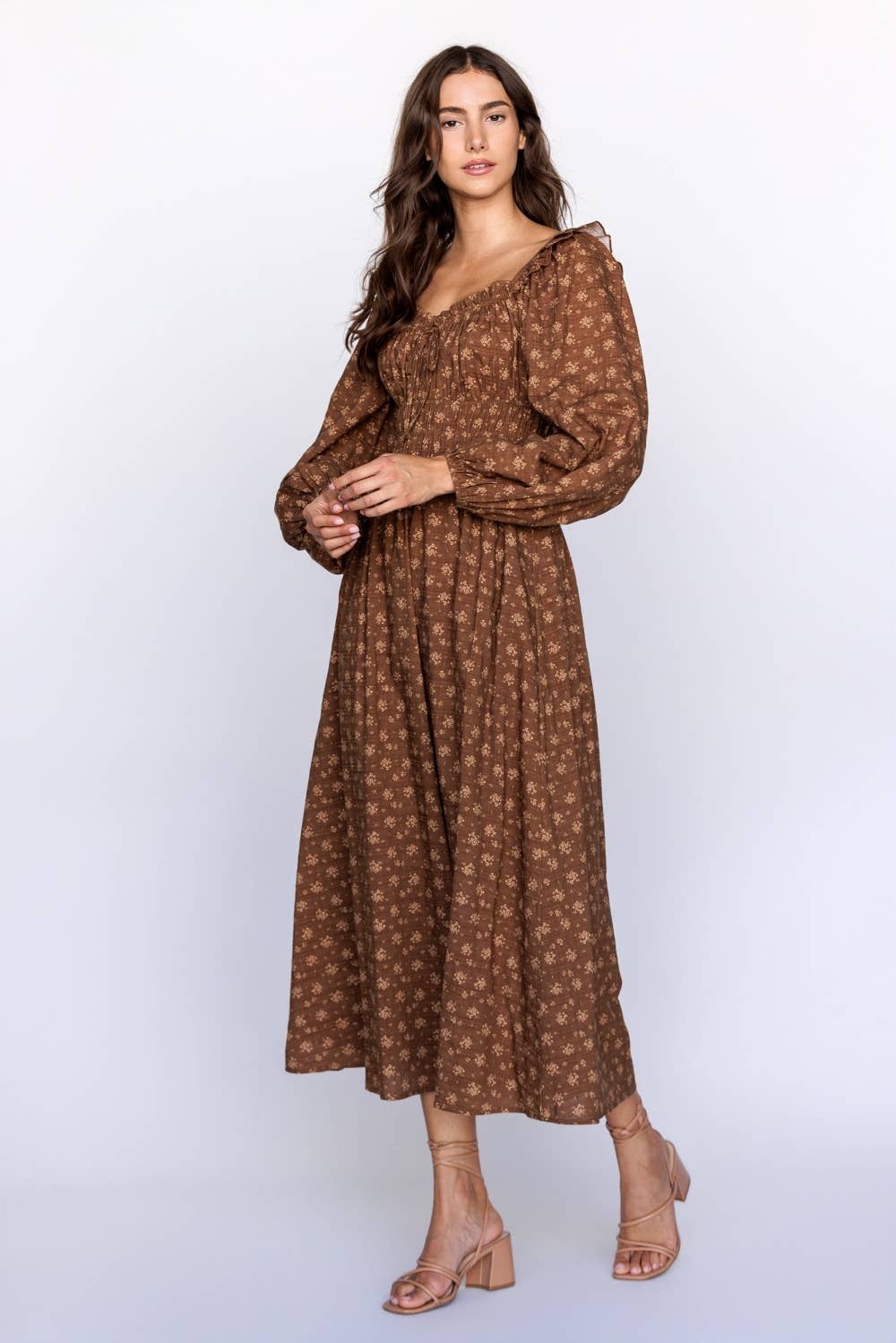 Hazel Bloom Smocked Midi Dress