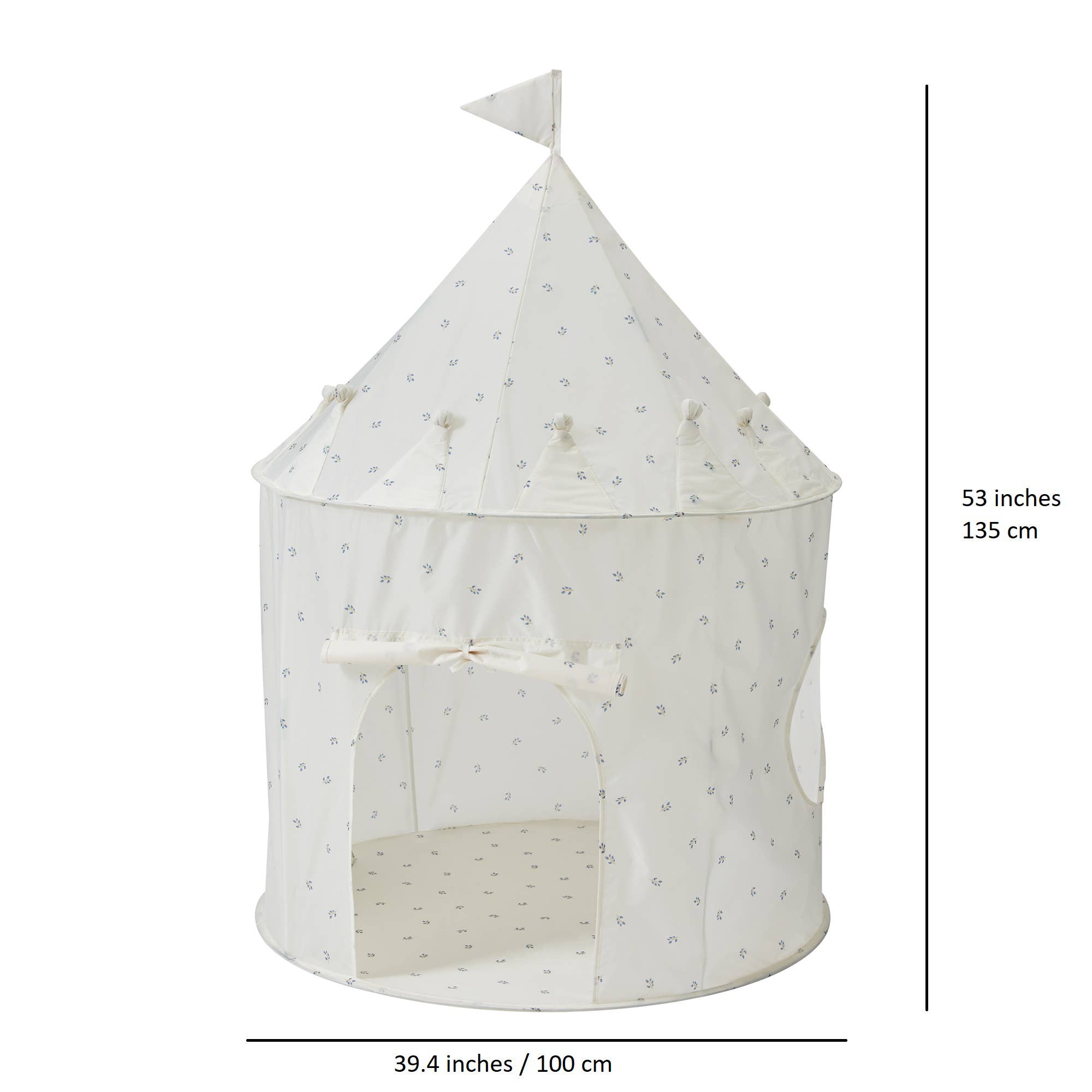 Recycled Fabric Play Tent Castle - Prints | Blueberry Ivory