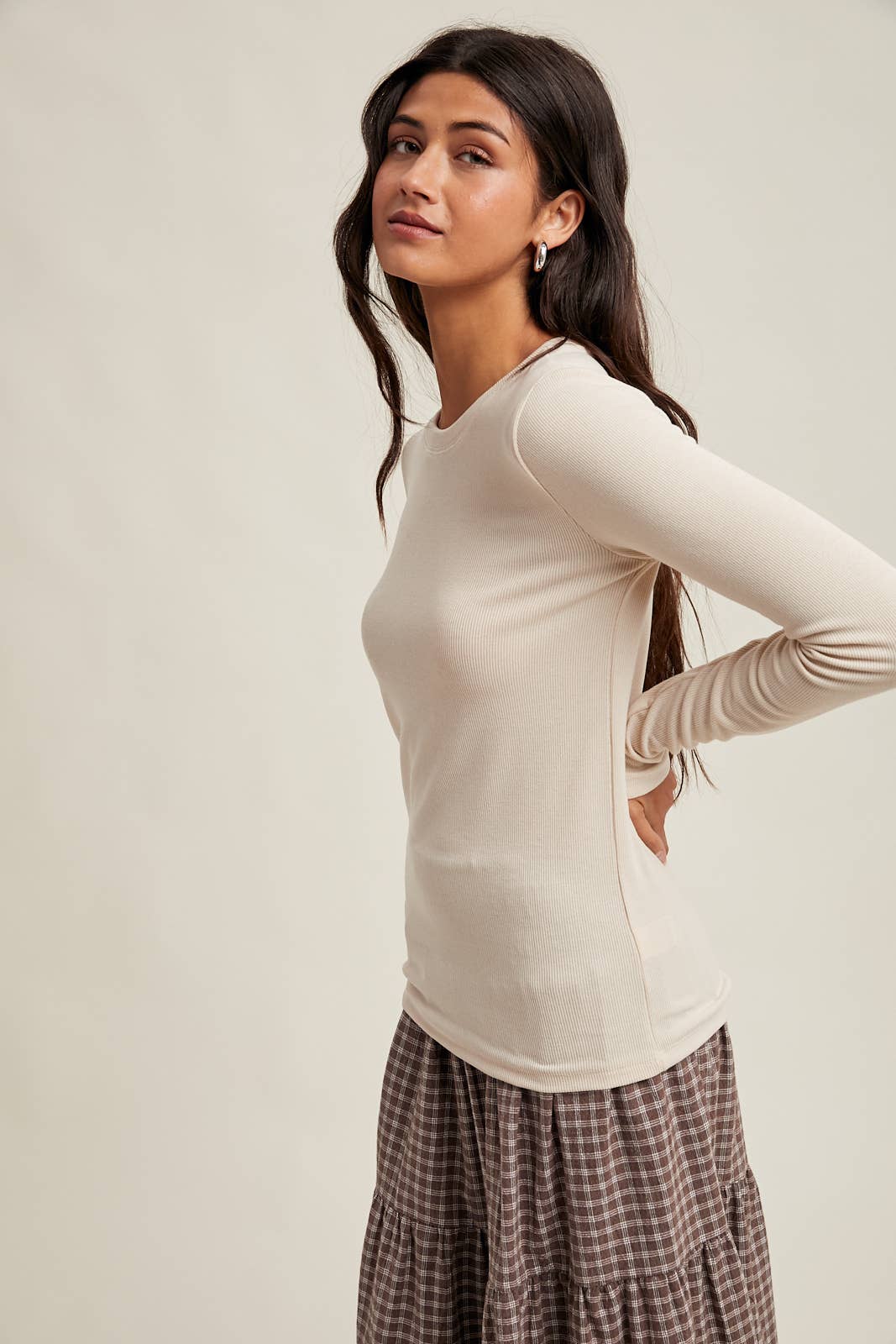 Wren Ribbed Long Sleeve || Oatmeal
