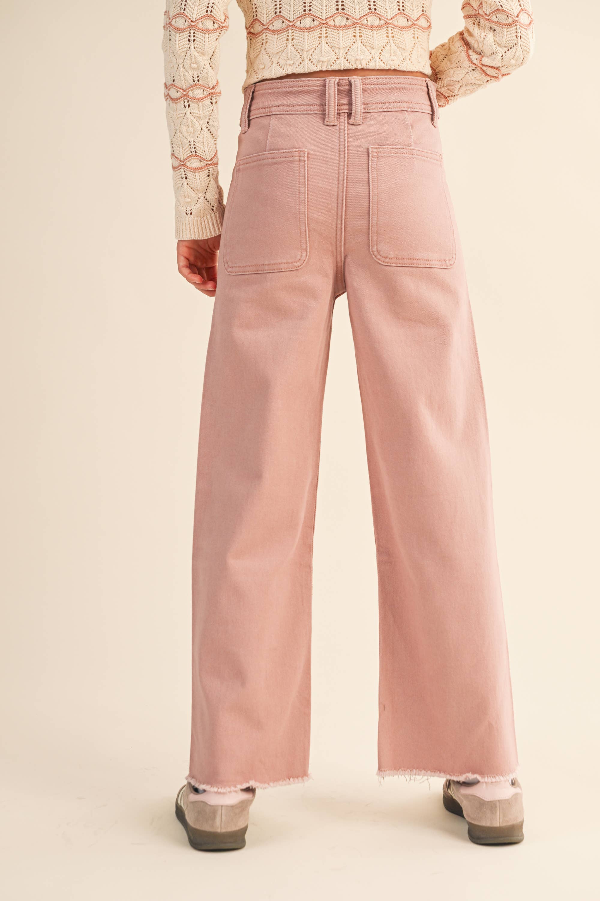 Tween Wide Pants || Rose