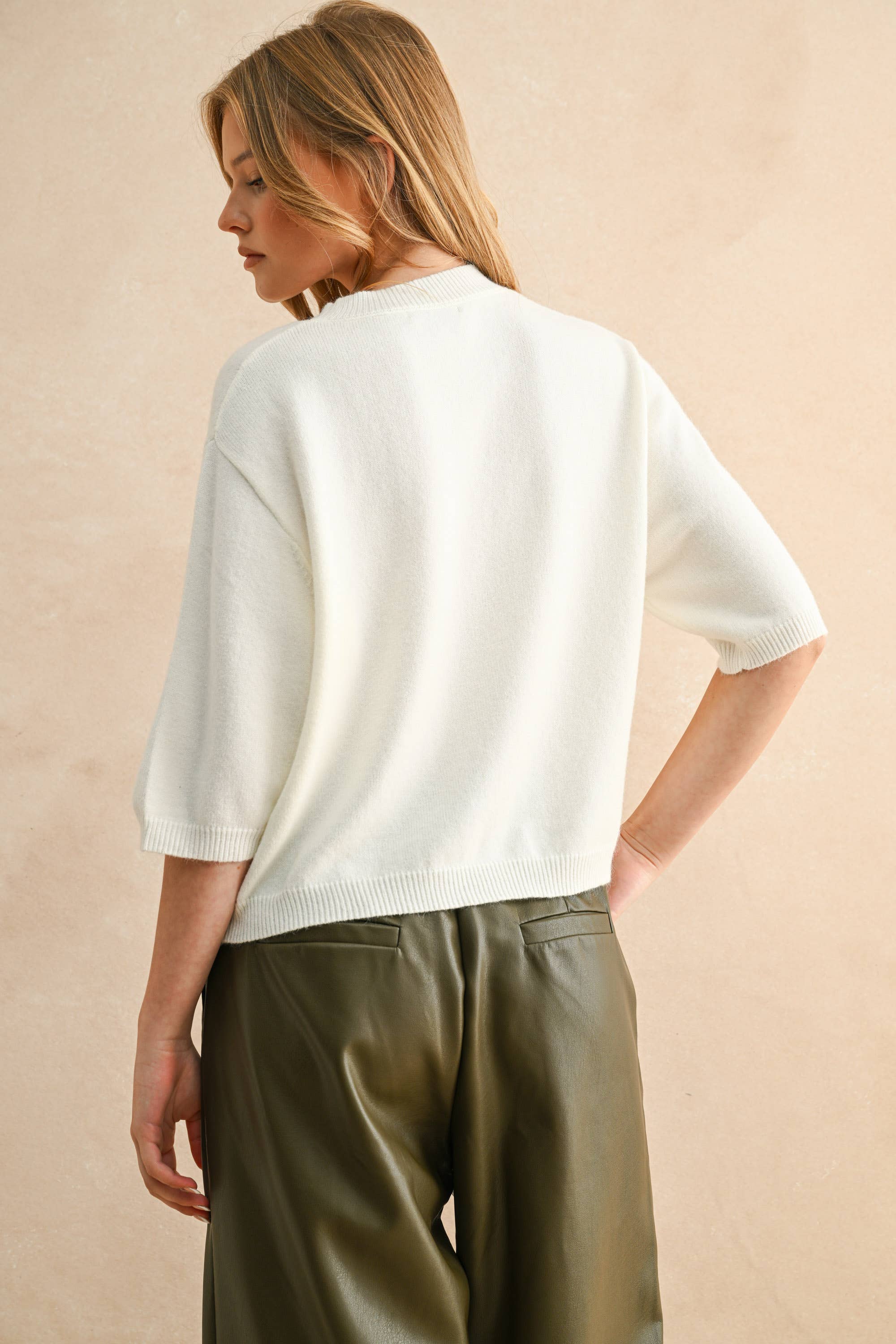 Aurora Sweater Top || Milk