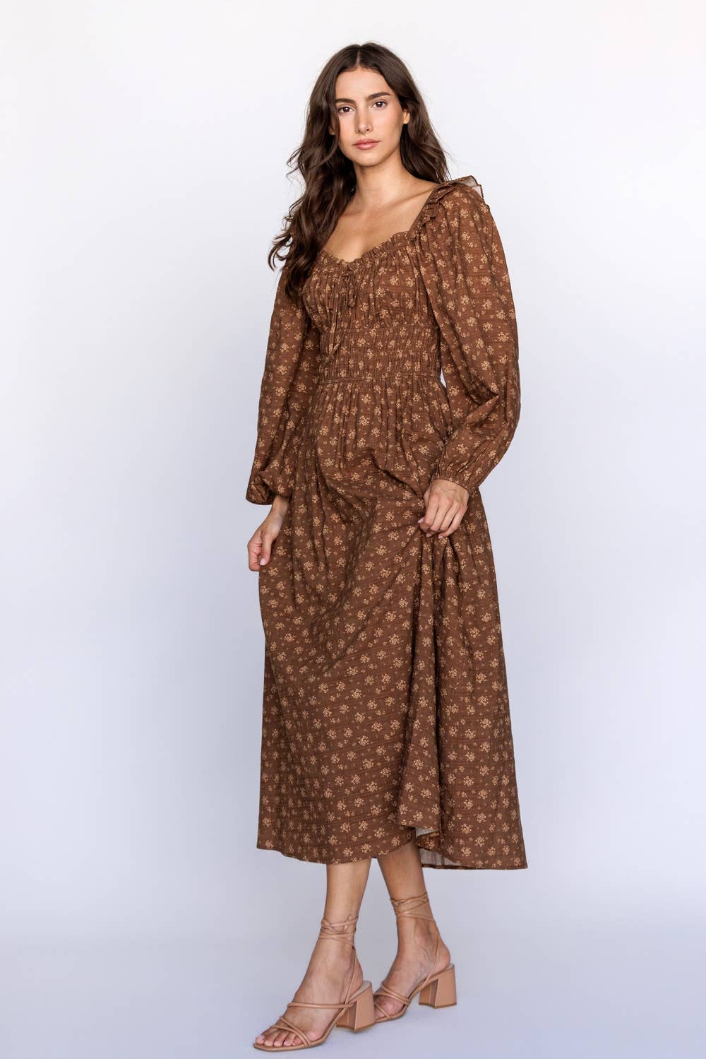Hazel Bloom Smocked Midi Dress