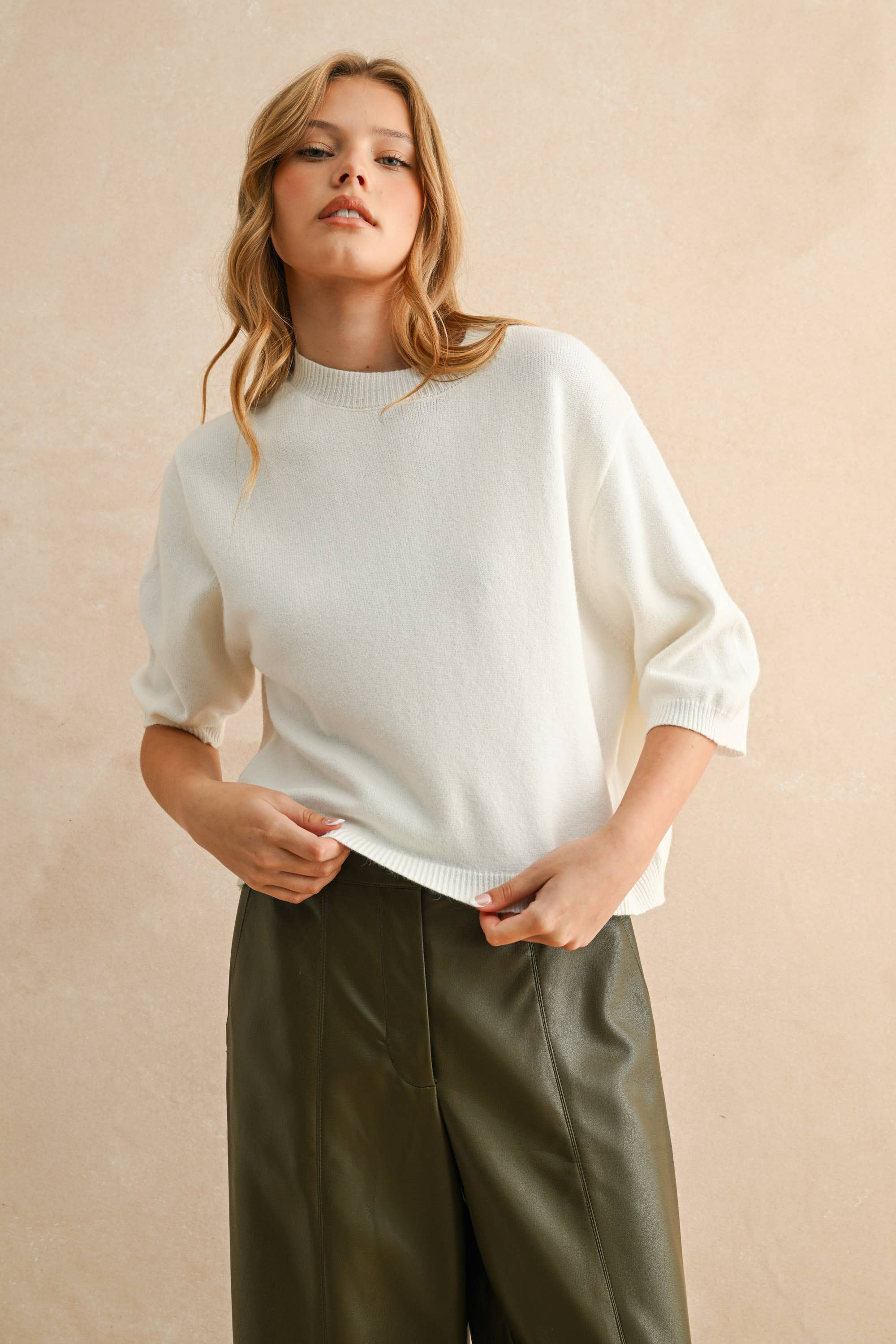 Aurora Sweater Top || Milk