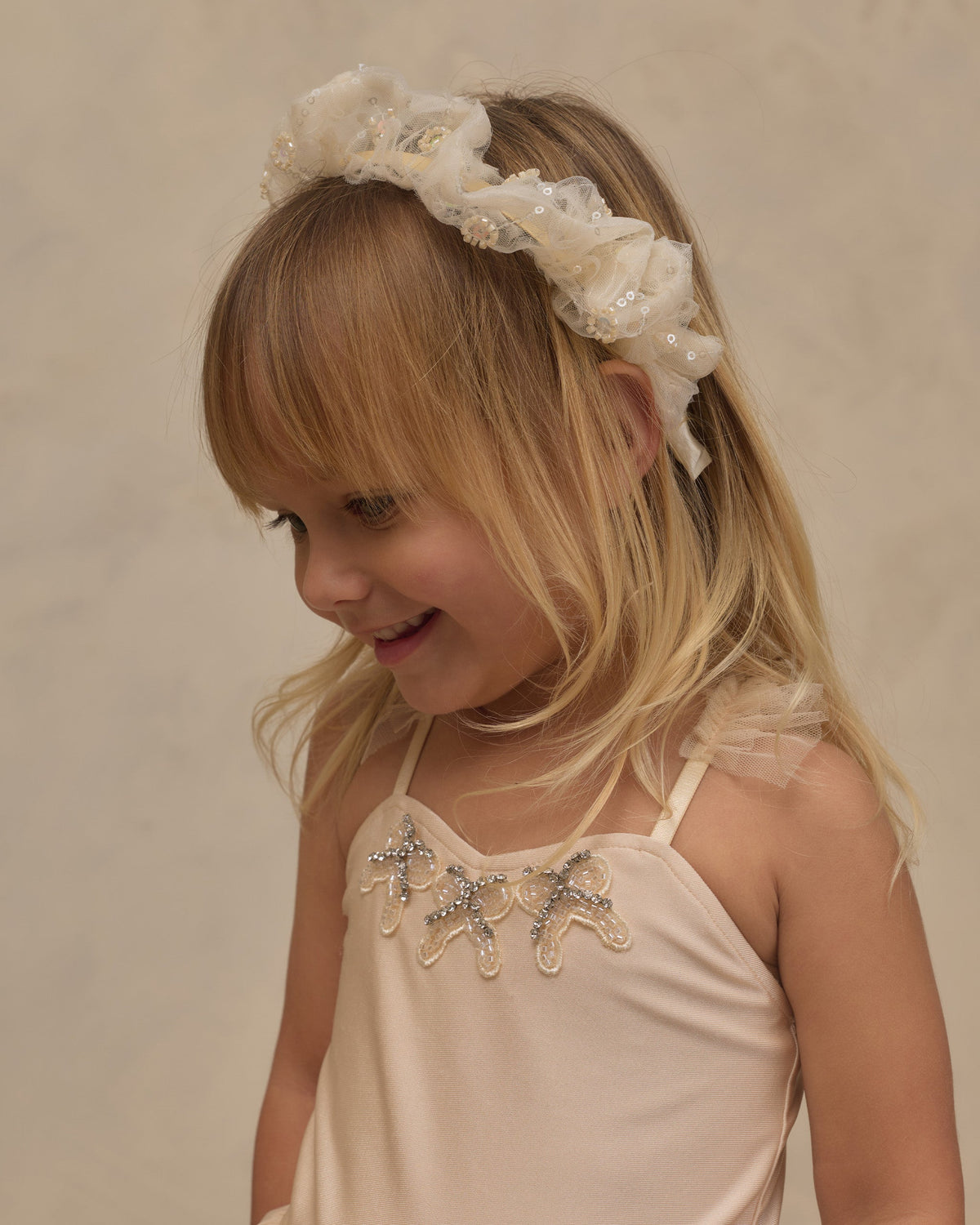 GATHERED HEADBAND || PEARL