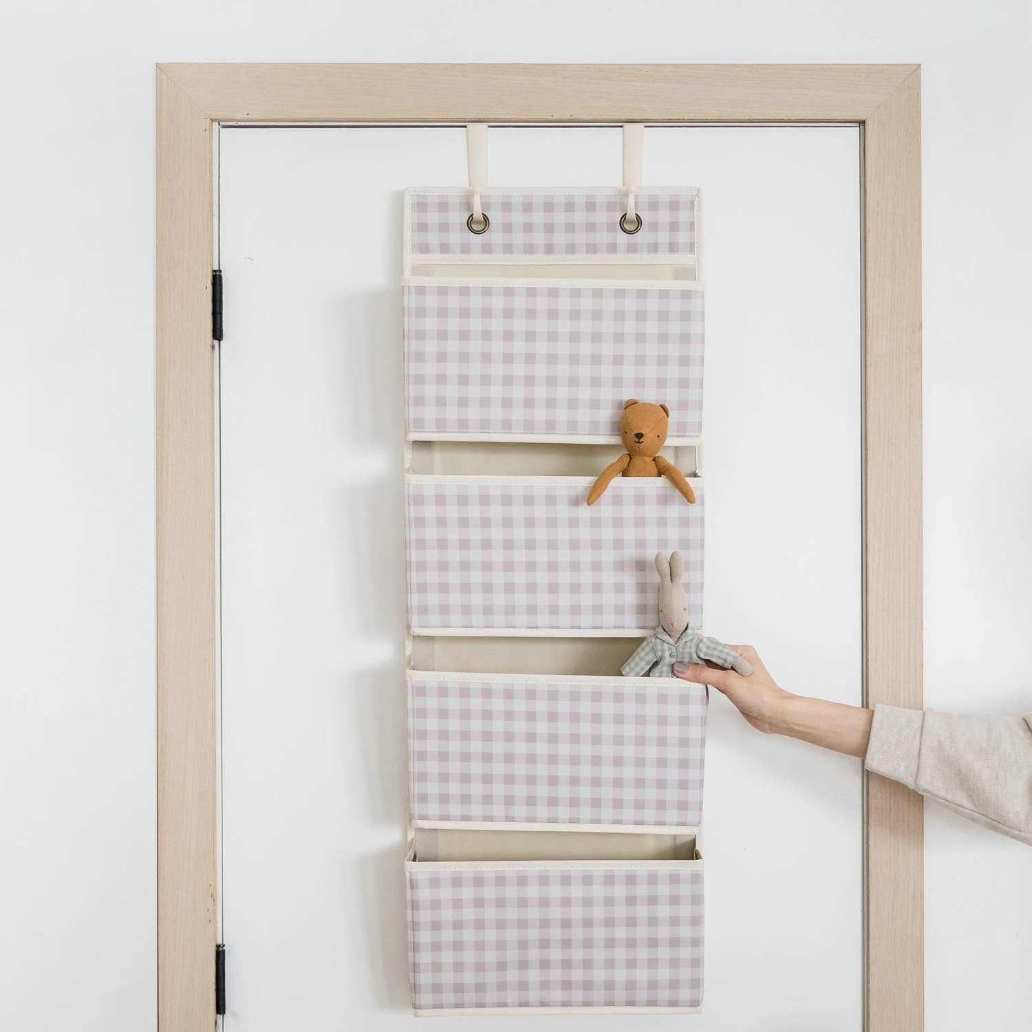 Over the Door Organizer || Gingham Beige