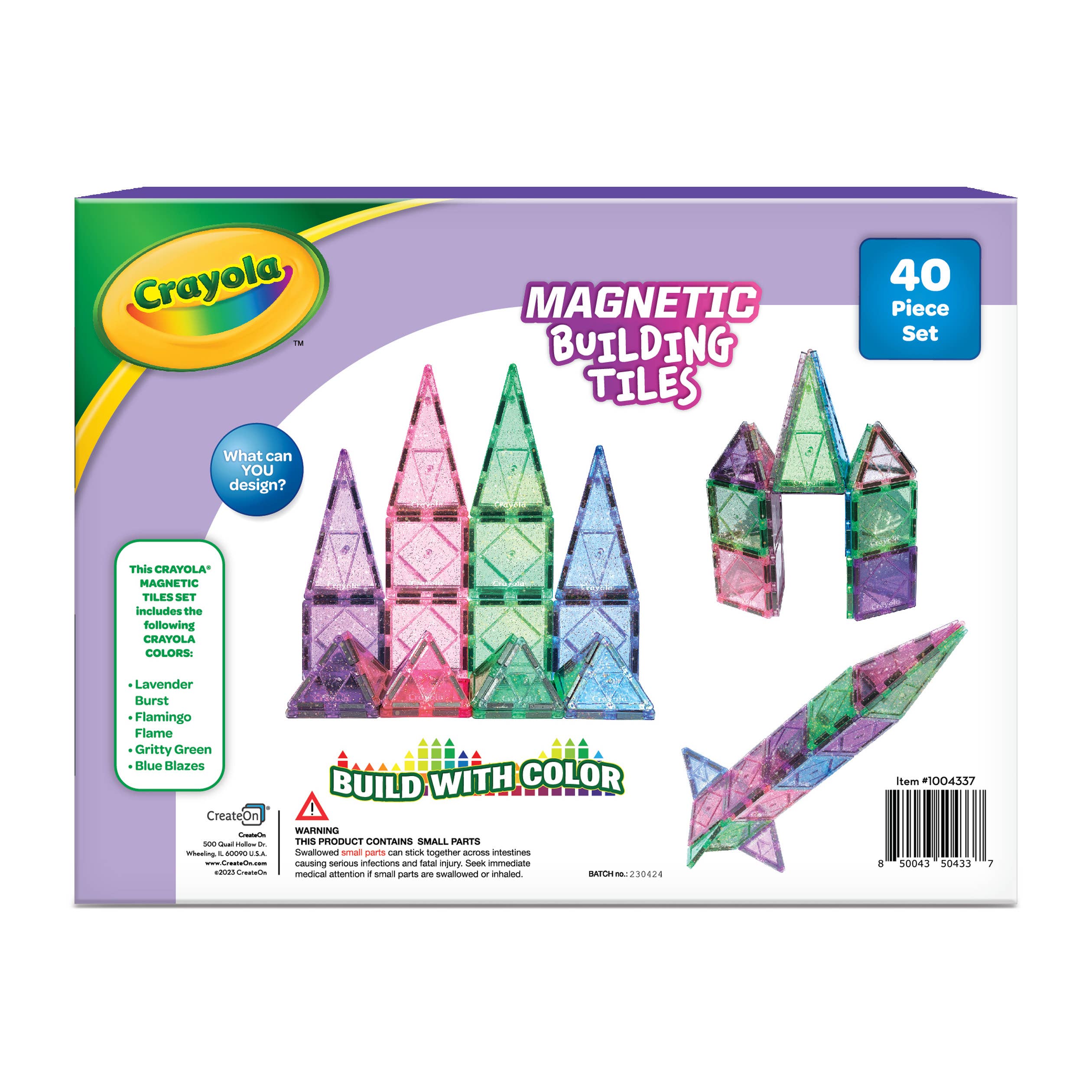 Crayola Glitter Magnetic Tiles 40-Piece Set